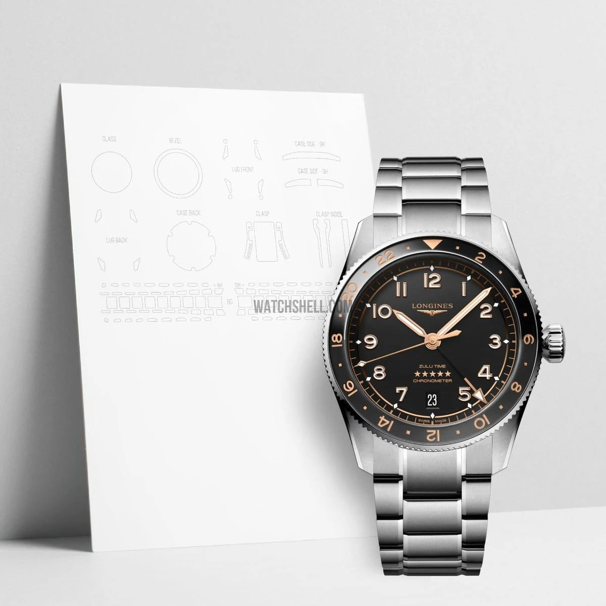 WatchShell for Longines Spirit Zulu Time L3.802.4.50.6