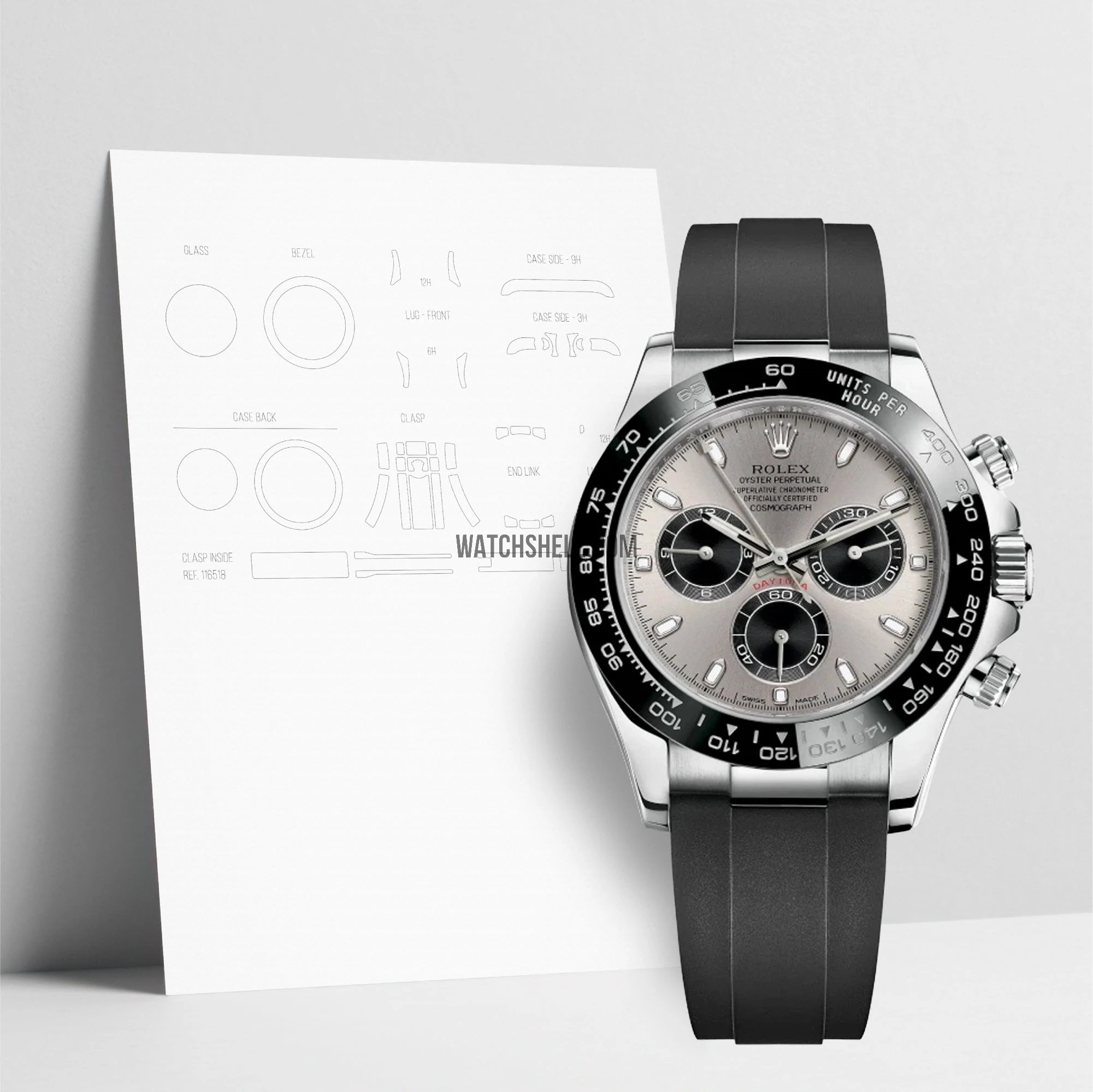 WatchShell for Rolex Daytona 116519LN 40mm Oysterflex WatchShell
