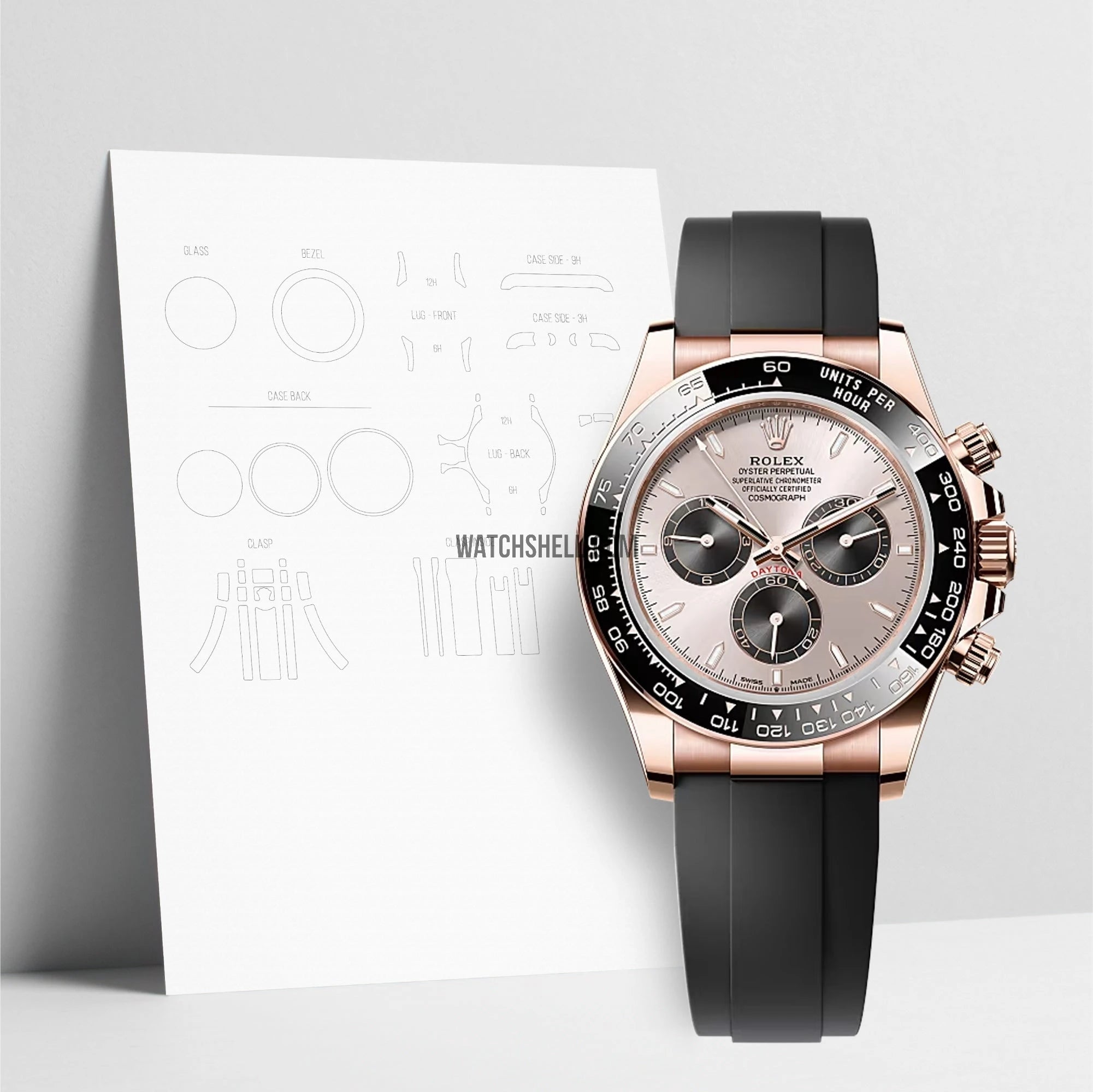 WatchShell for Rolex Daytona 126515LN 40mm Oysterflex WatchShell