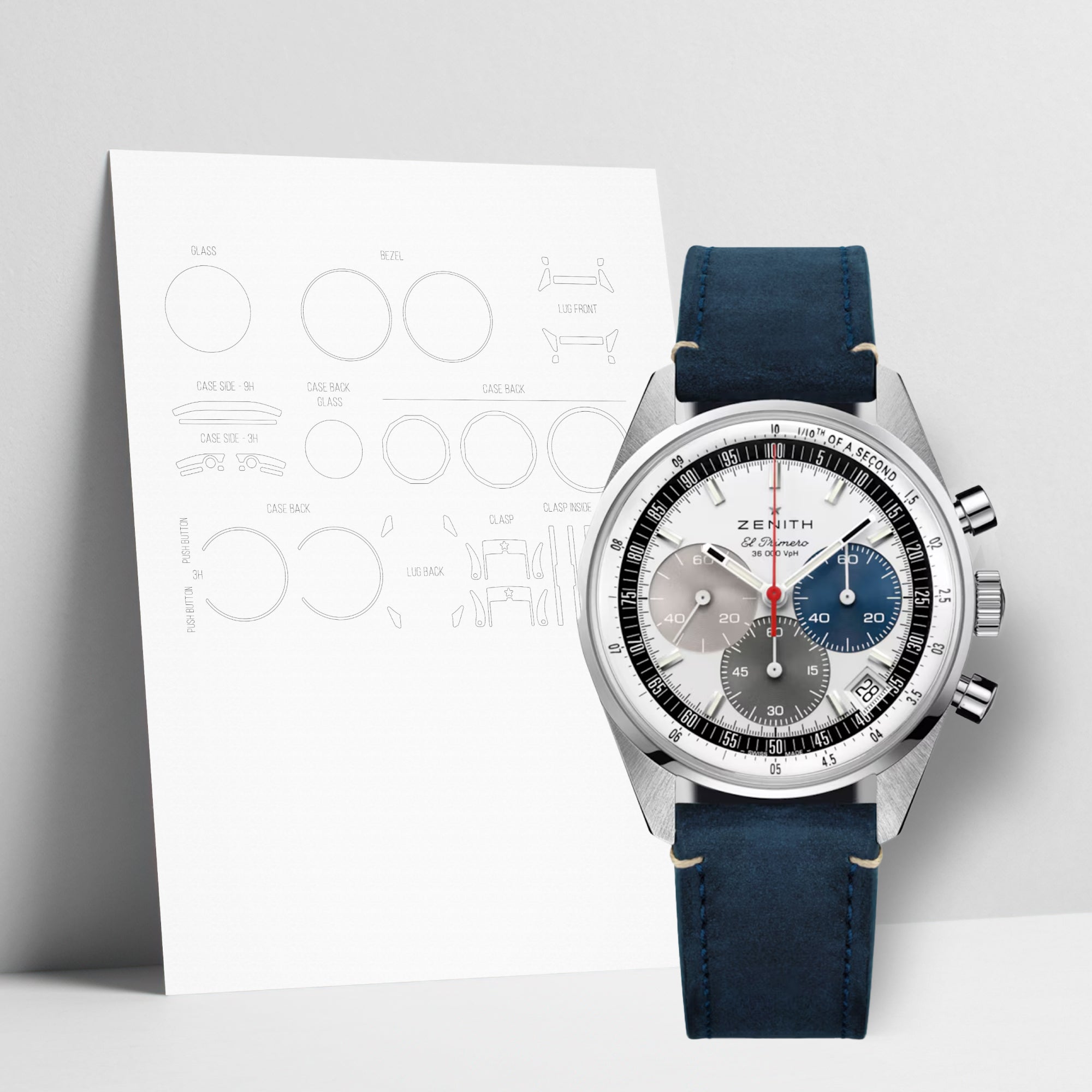 WATCHSHELL ZENITH CHRONOMASTER 03.3200.3600/69.C902 38MM PROTECTIVE FILM