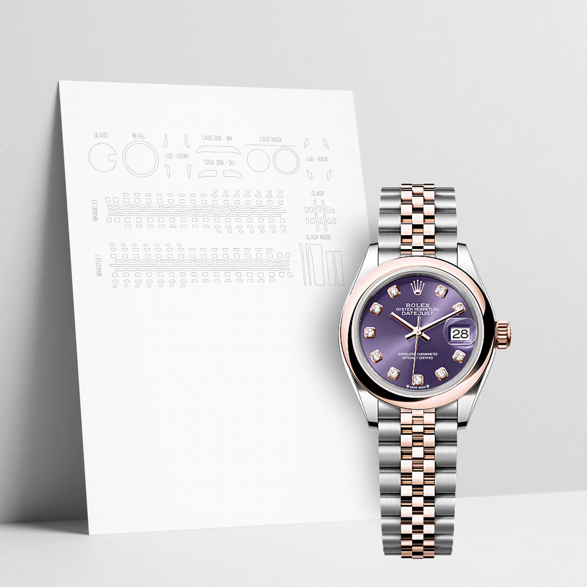 WATCHSHELL ROLEX DATEJUST 279161 28MM JUBILEE PROTECTIVE FILM