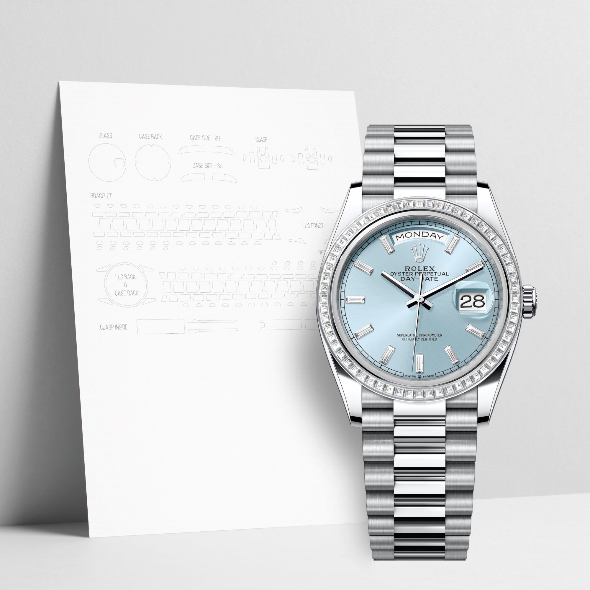 WATCHSHELL ROLEX DAY-DATE 128396TBR 36MM PRESIDENT PROTECTIVE FILM