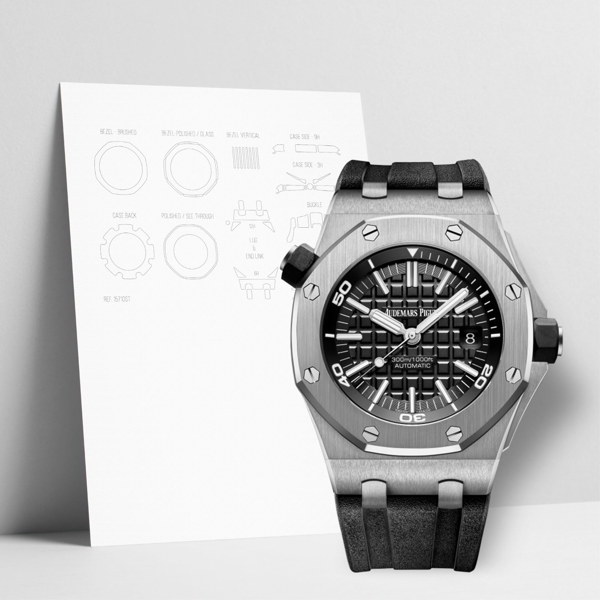 WATCHSHELL AUDEMARS PIGUET ROYAL OAK OFFSHORE 15710ST.OO.A010CA.01 42MM PROTECTIVE FILM