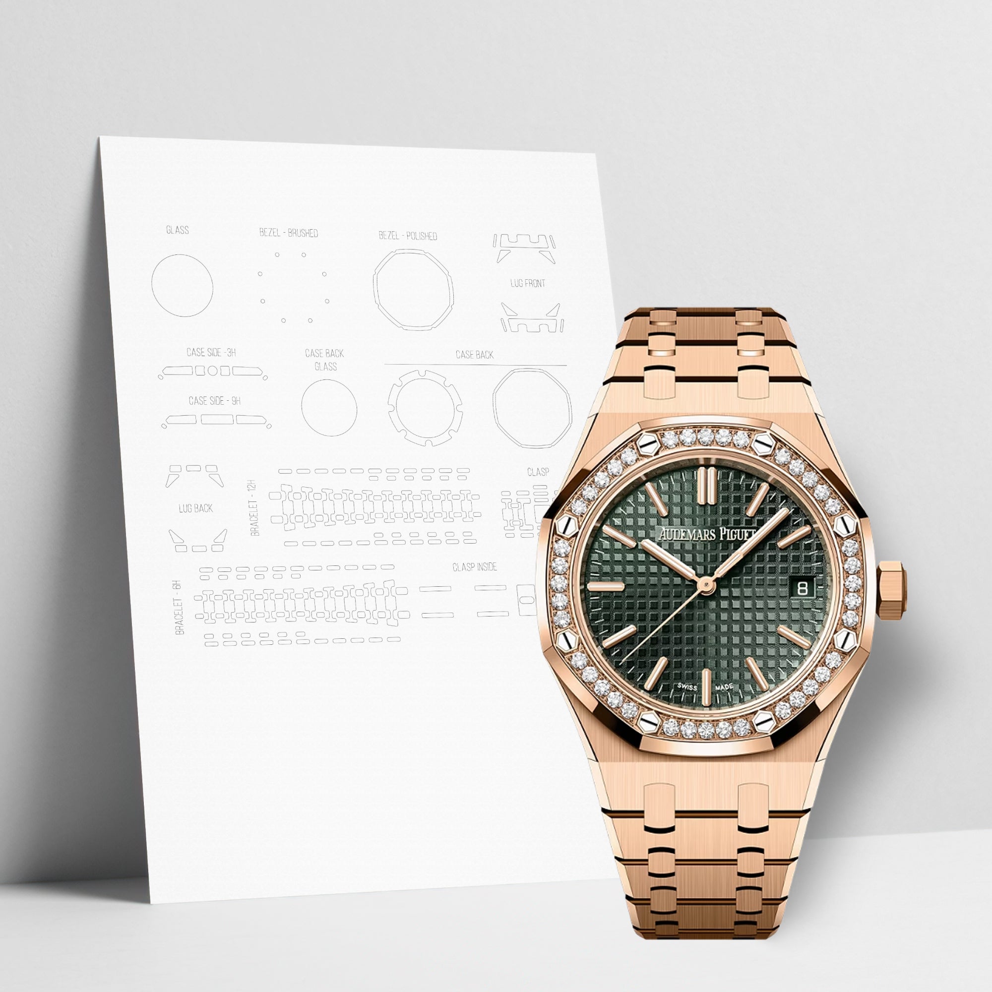 WATCHSHELL AUDEMARS PIGUET ROYAL OAK 15551OR.ZZ.1356OR.06 37MM PROTECTIVE FILM