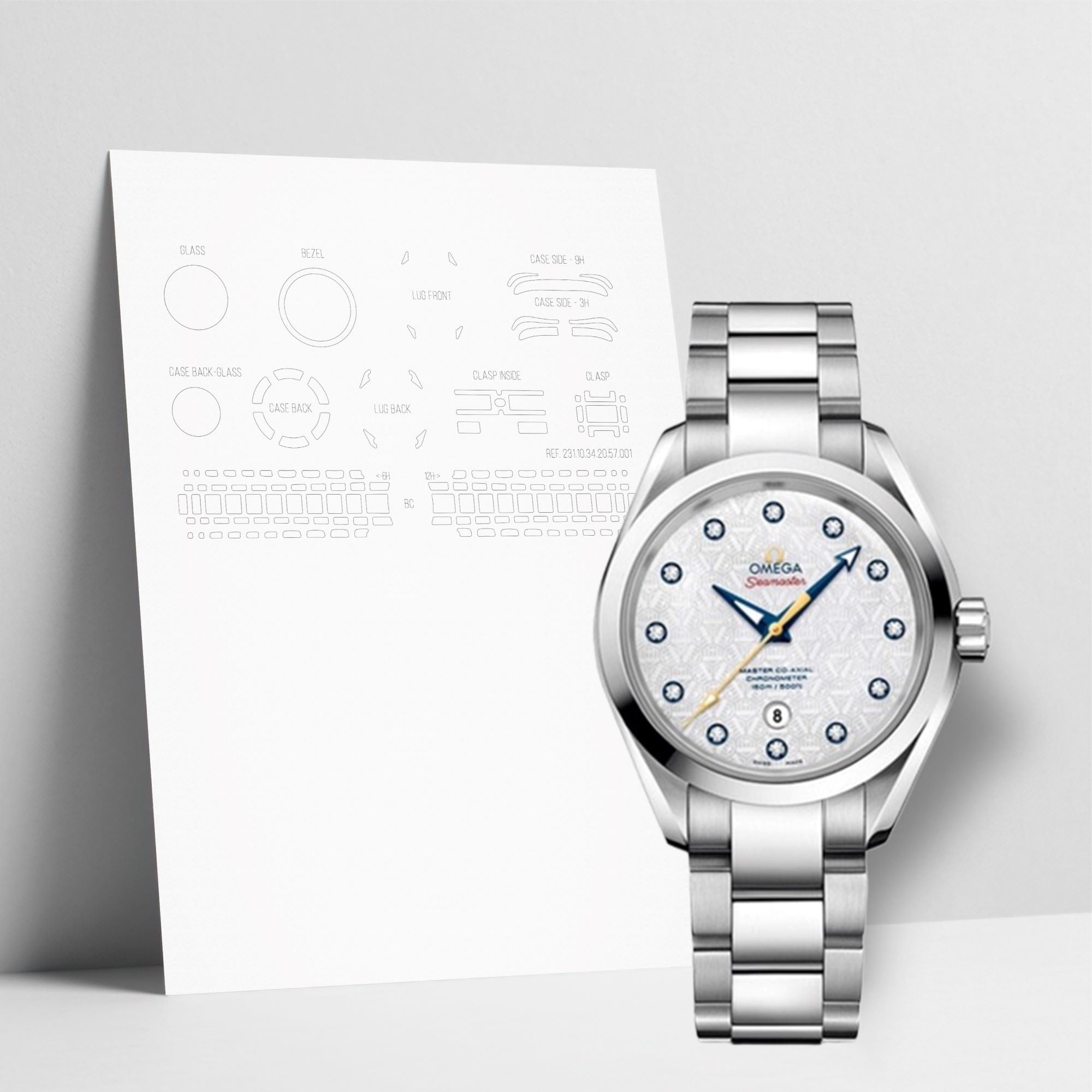 WATCHSHELL OMEGA AQUA TERRA 231.10.34.20.55.003 34MM PROTECTIVE FILM