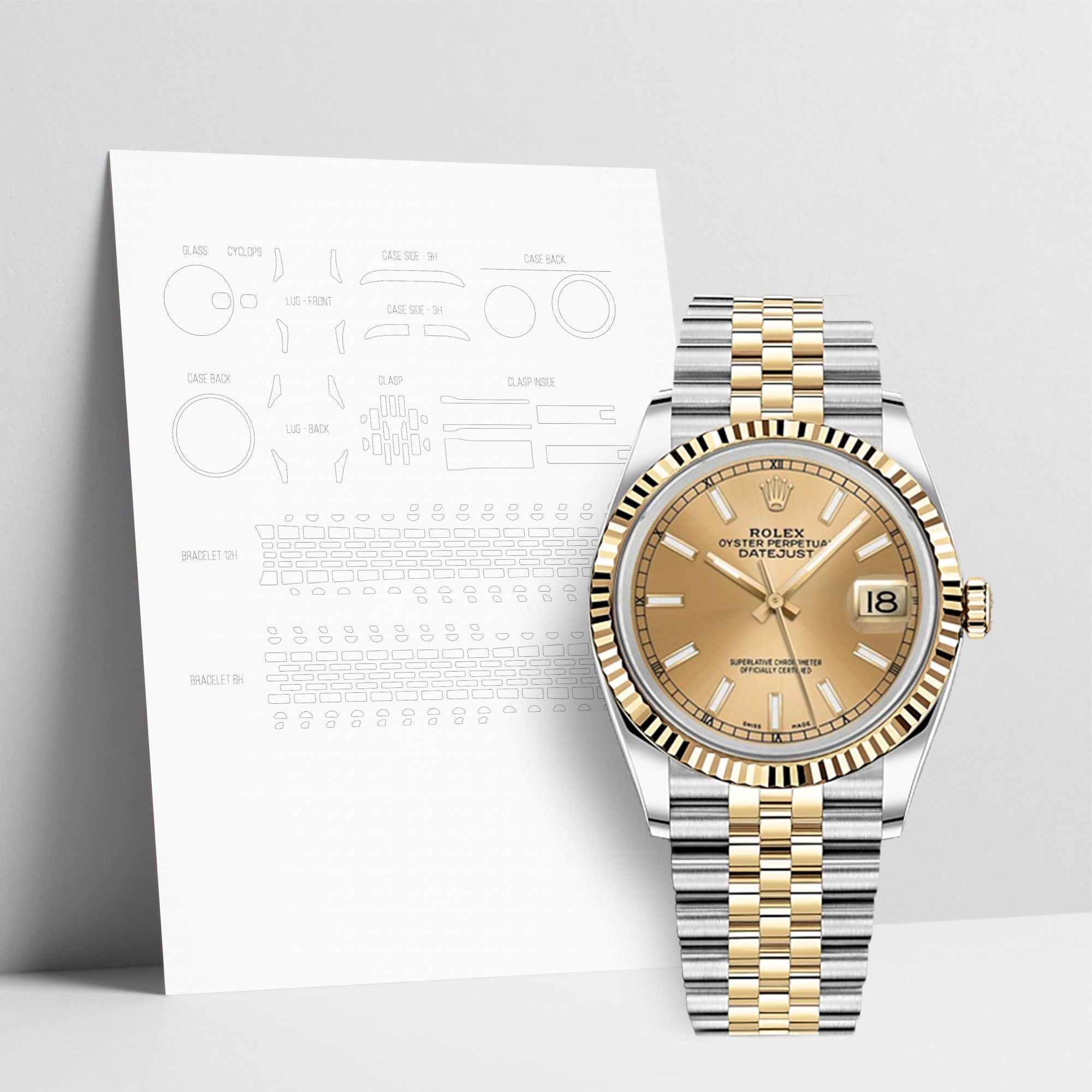 WATCHSHELL ROLEX DATEJUST 116233 36MM JUBILEE PROTECTIVE FILM