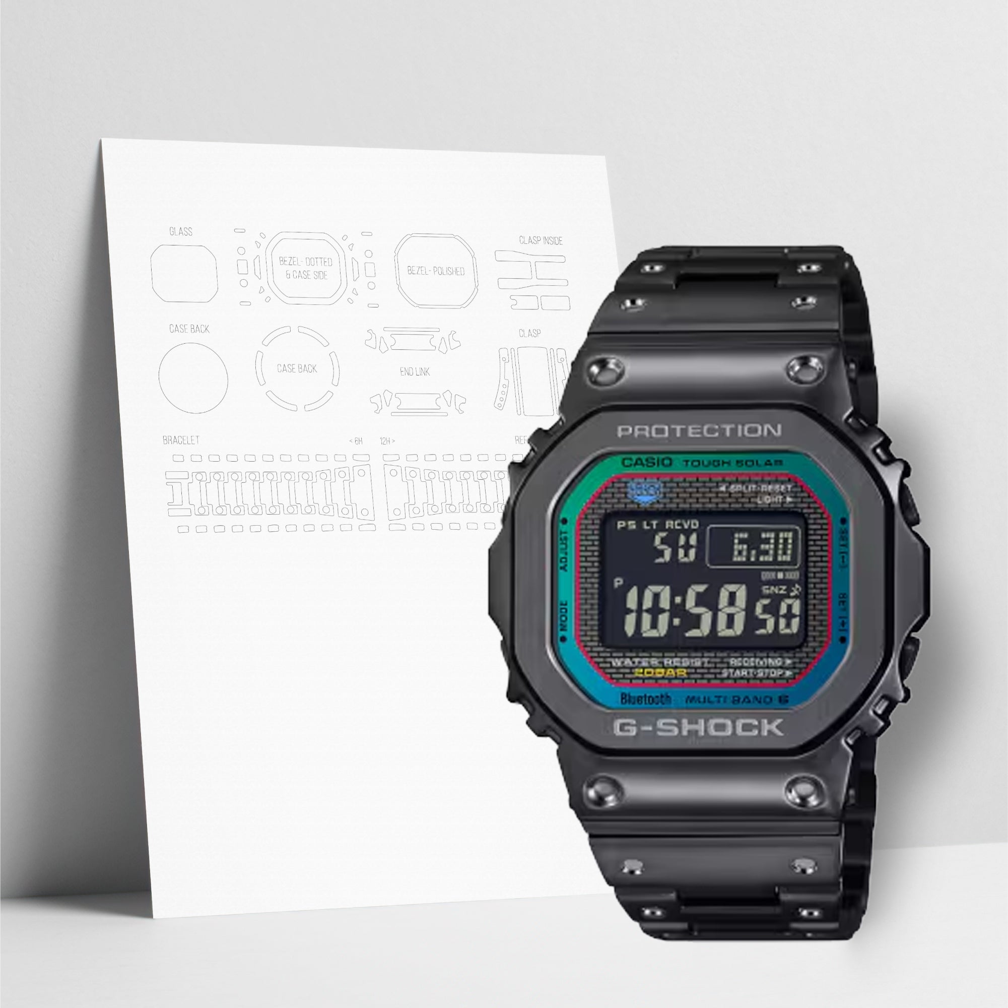 WATCHSHELL G-SHOCK GMW-B5000BPC-1 PROTECTIVE FILM