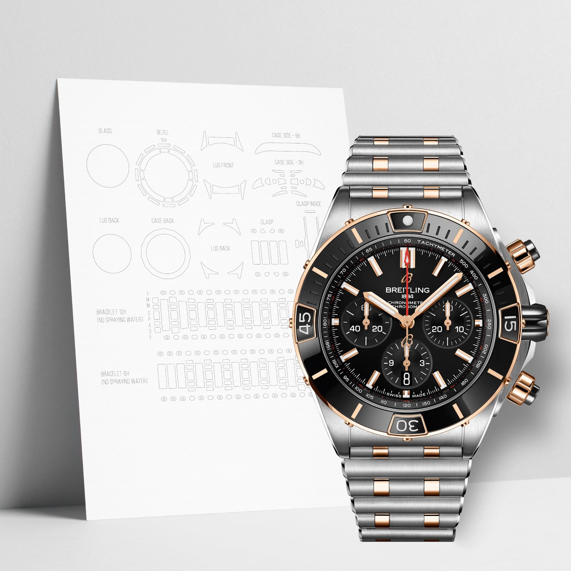 WATCHSHELL BREITLING SUPER CHRONOMAT UB0136251B1U1 44MM PROTECTIVE FILM