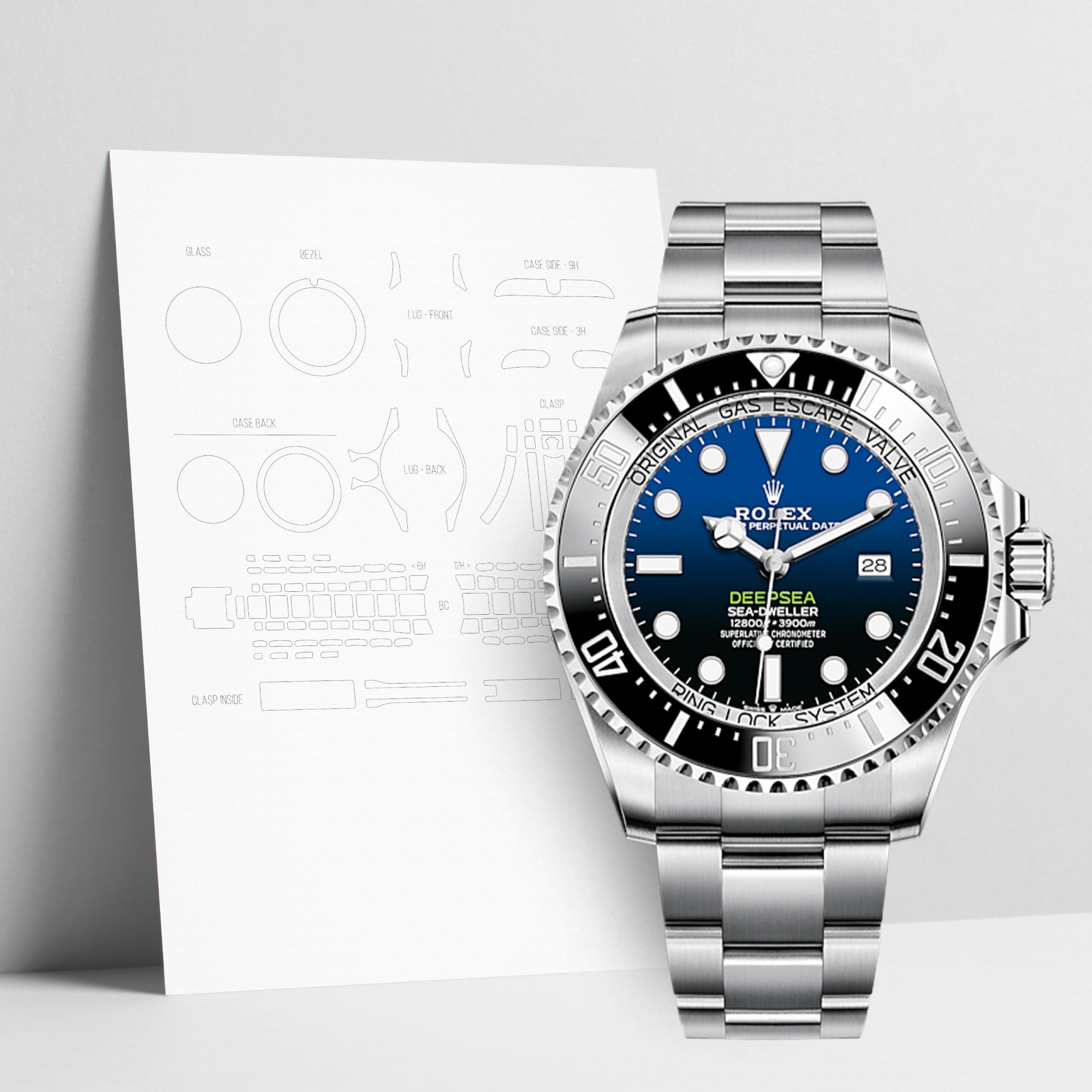 WATCHSHELL ROLEX DEEPSEA 126660 44MM OYSTER PROTECTIVE FILM