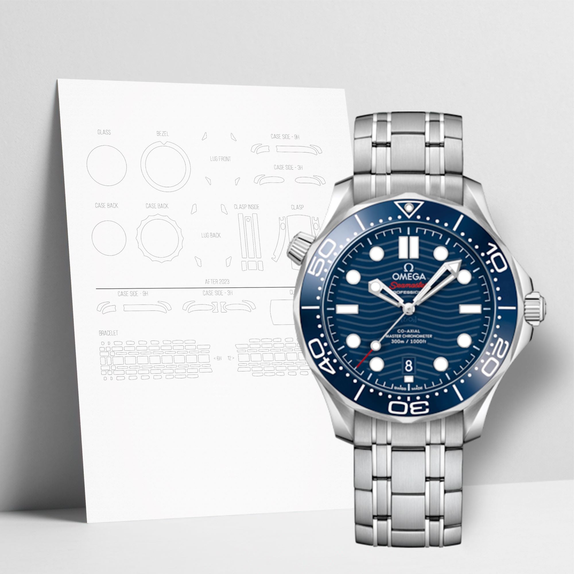 WATCHSHELL OMEGA DIVER 300M 210.55.42.20.99.001 42MM PROTECTIVE FILM