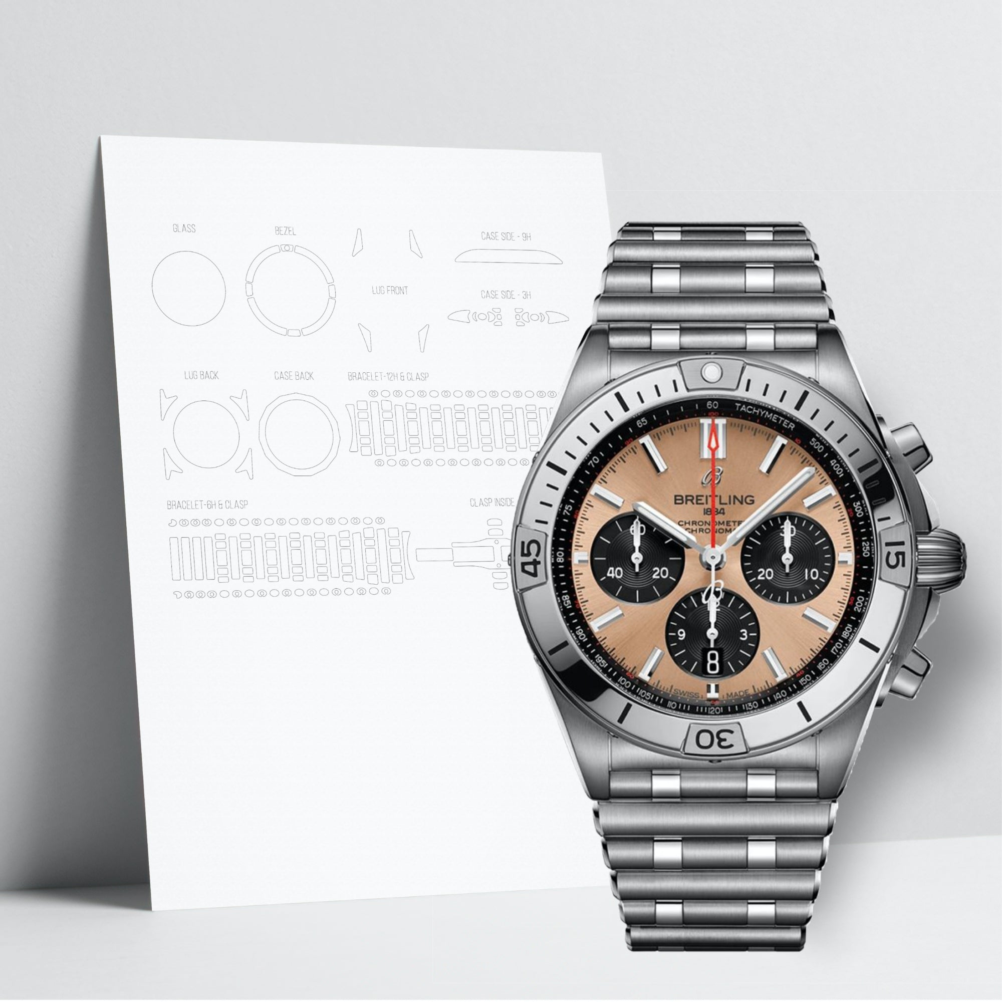 WATCHSHELL BREITLING CHRONOMAT AB0134101K1A1 42MM PROTECTIVE FILM