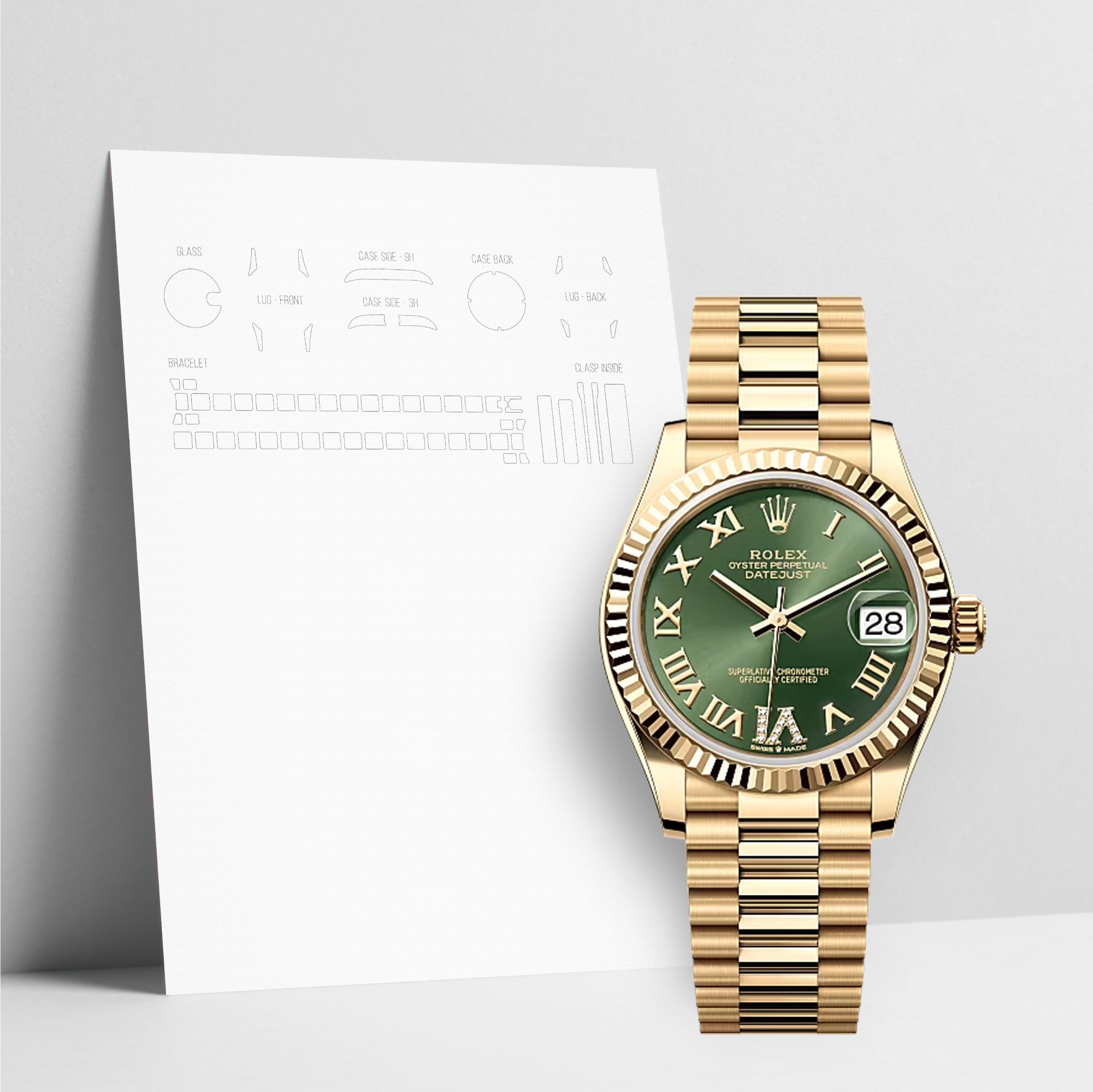 WATCHSHELL ROLEX DATEJUST 278278 31MM PRESIDENT PROTECTIVE FILM