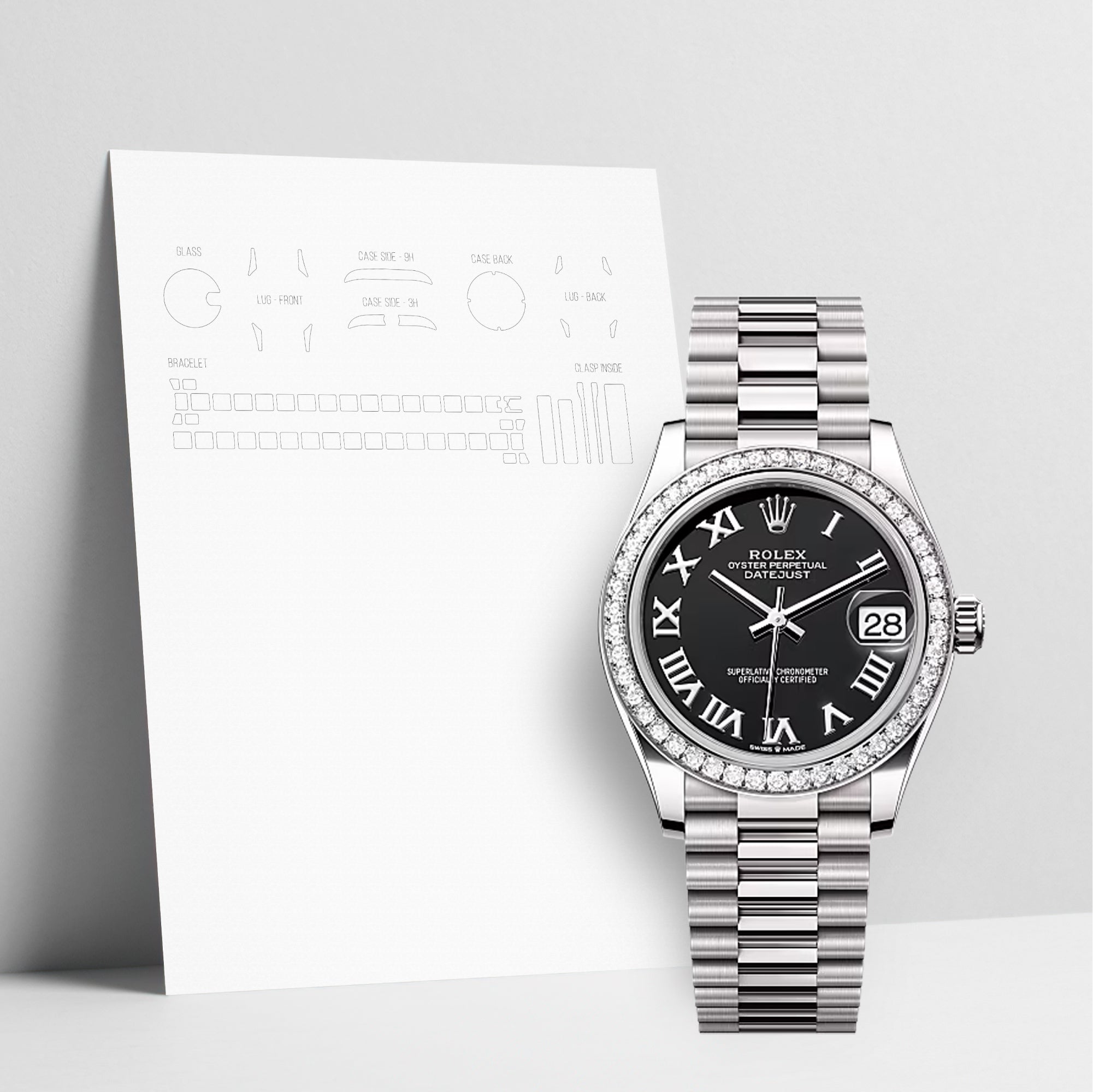 WATCHSHELL ROLEX DATEJUST 278289RBR 31MM PRESIDENT PROTECTIVE FILM