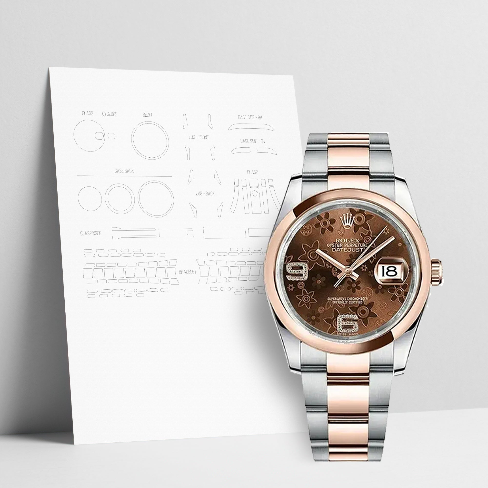 WATCHSHELL ROLEX DATEJUST 116201 36MM OYSTER PROTECTIVE FILM