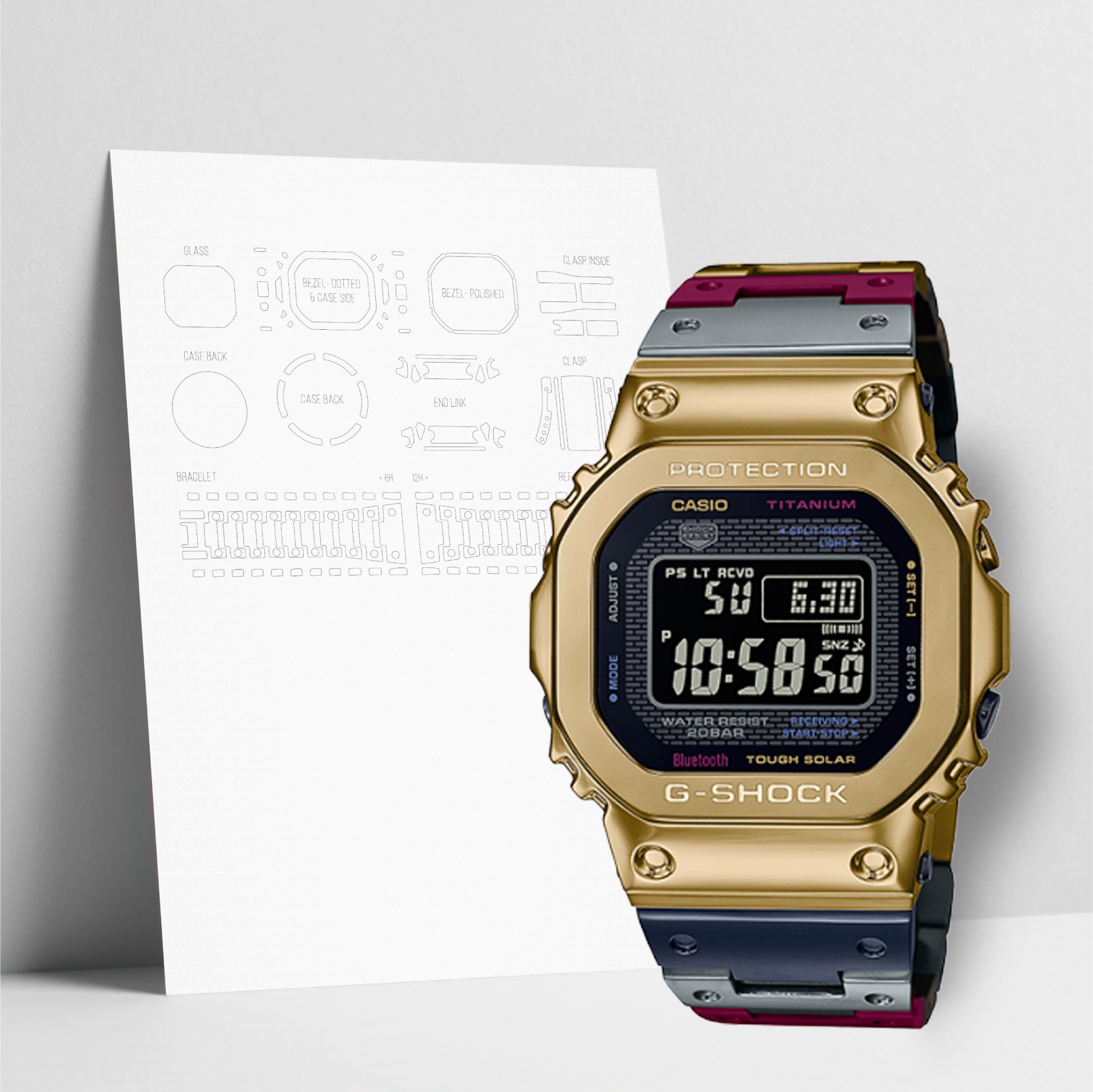 WATCHSHELL G-SHOCK GMW-B5000TR-9 PROTECTIVE FILM