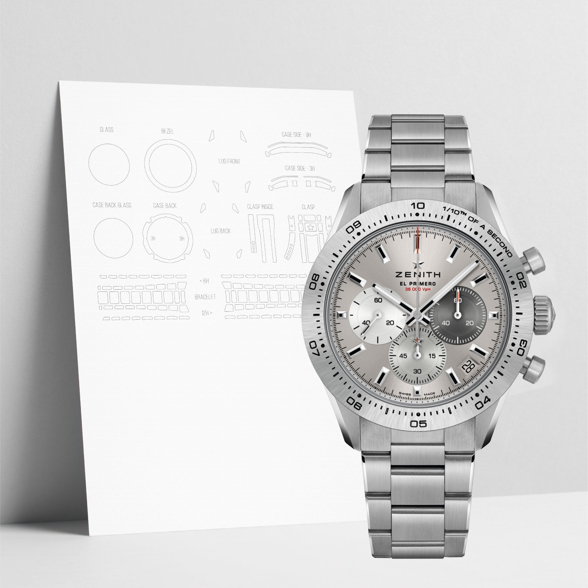 WATCHSHELL ZENITH CHRONOMASTER 95.3100.3600/39.M3100 41MM PROTECTIVE FILM