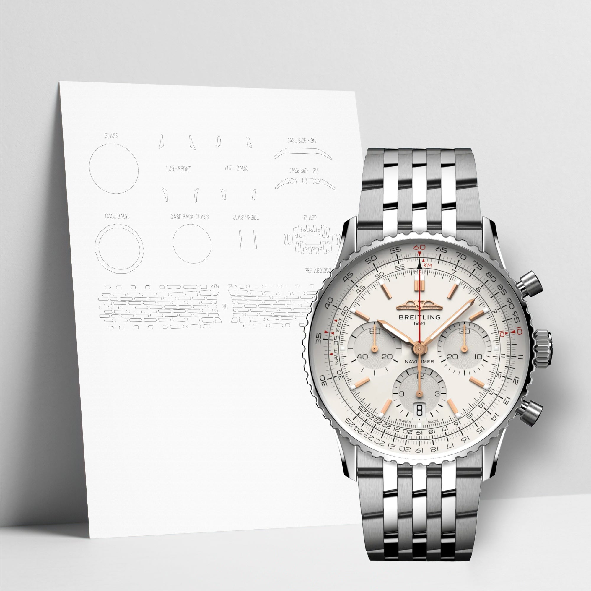 WATCHSHELL BREITLING NAVITIMER AB0139211G1A1 41MM PROTECTIVE FILM
