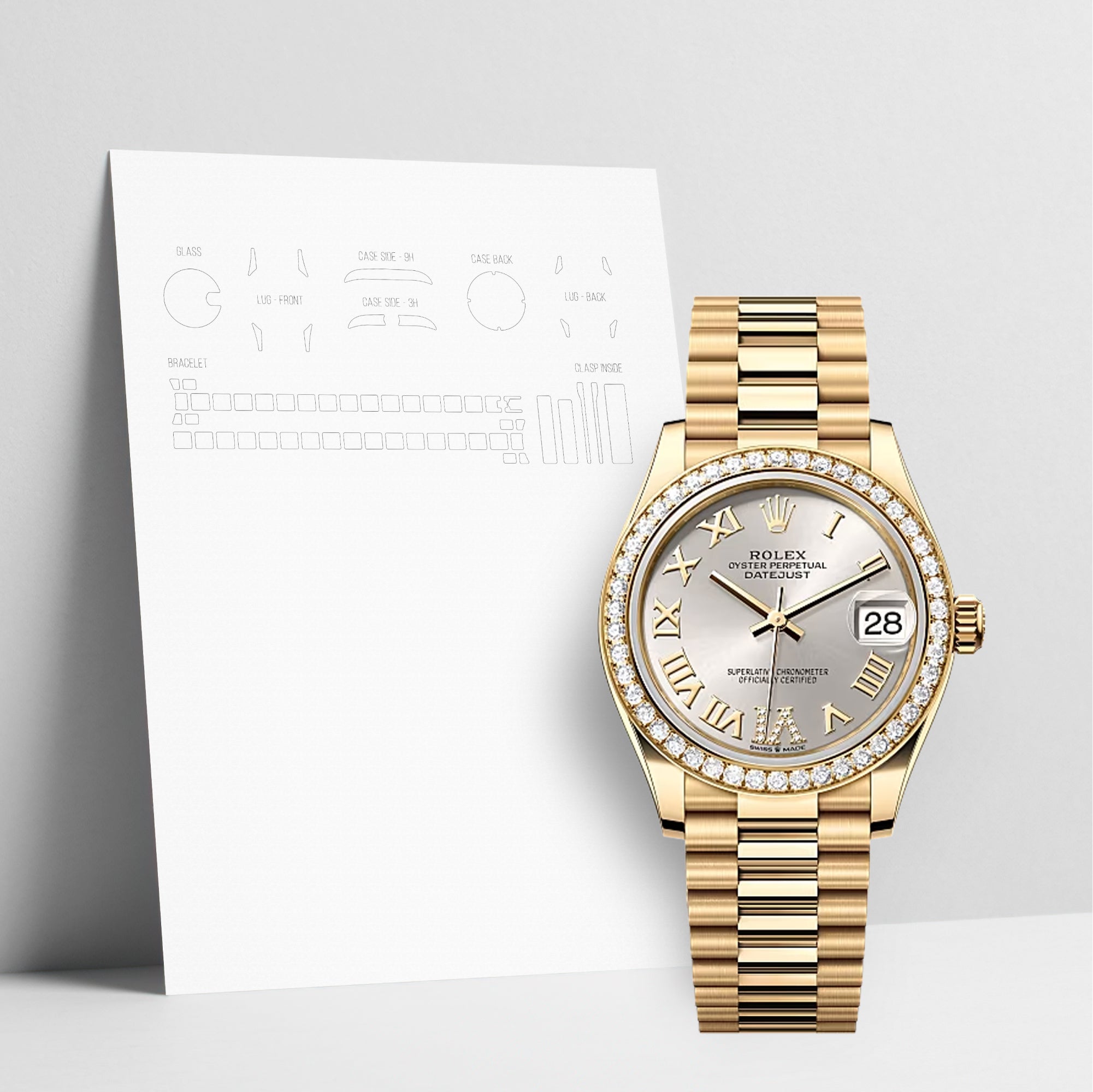 WATCHSHELL ROLEX DATEJUST 278288RBR 31MM PRESIDENT PROTECTIVE FILM