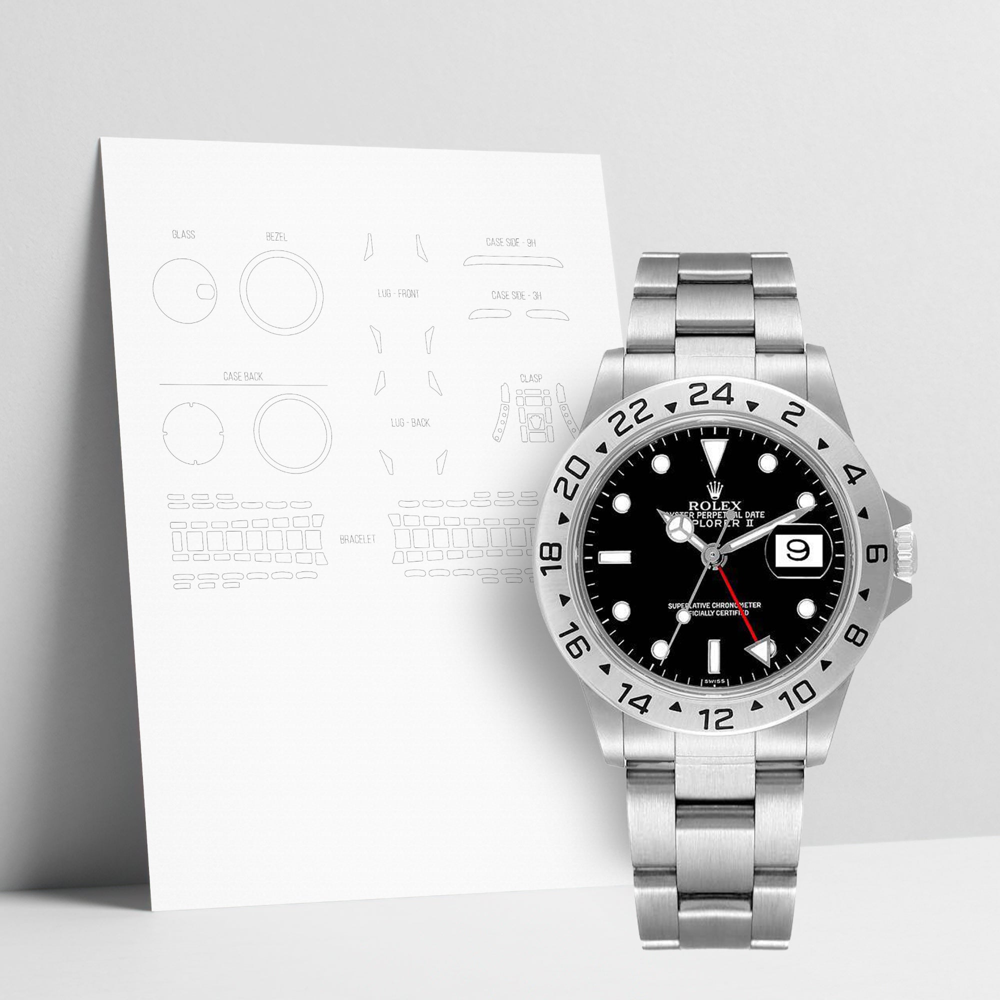 WATCHSHELL ROLEX EXPLORER II 16570 40MM OYSTER PROTECTIVE FILM
