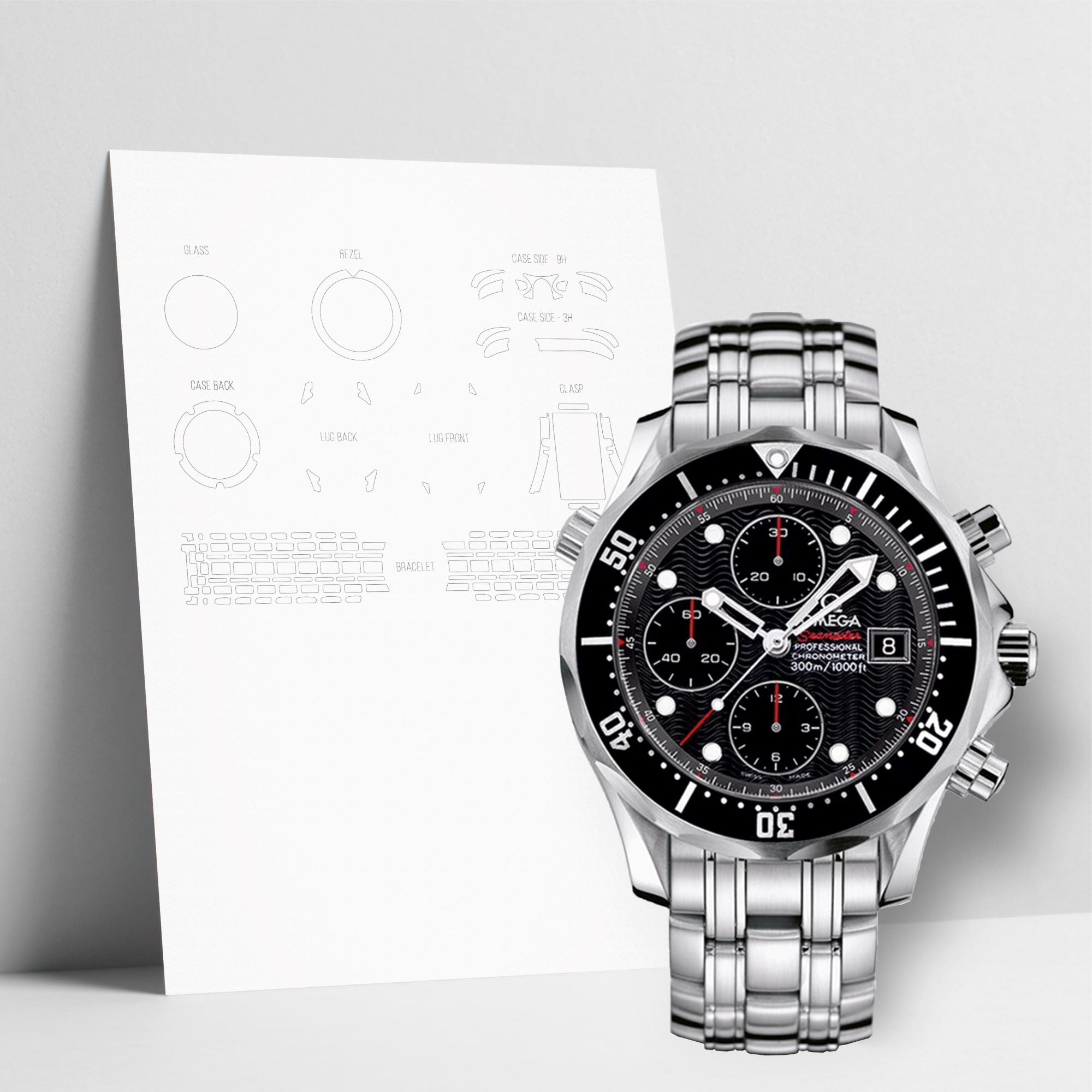 WATCHSHELL OMEGA DIVER 300M 213.30.42.40.01.001 41.5MM PROTECTIVE FILM