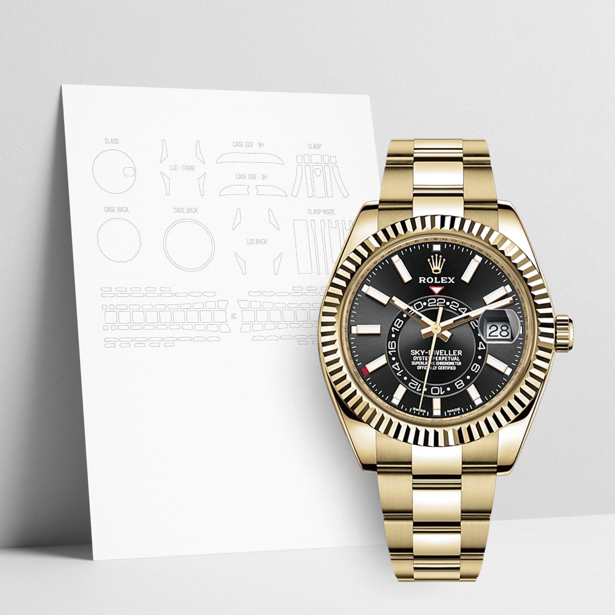 WATCHSHELL ROLEX SKY-DWELLER 326938 42MM OYSTER PROTECTIVE FILM