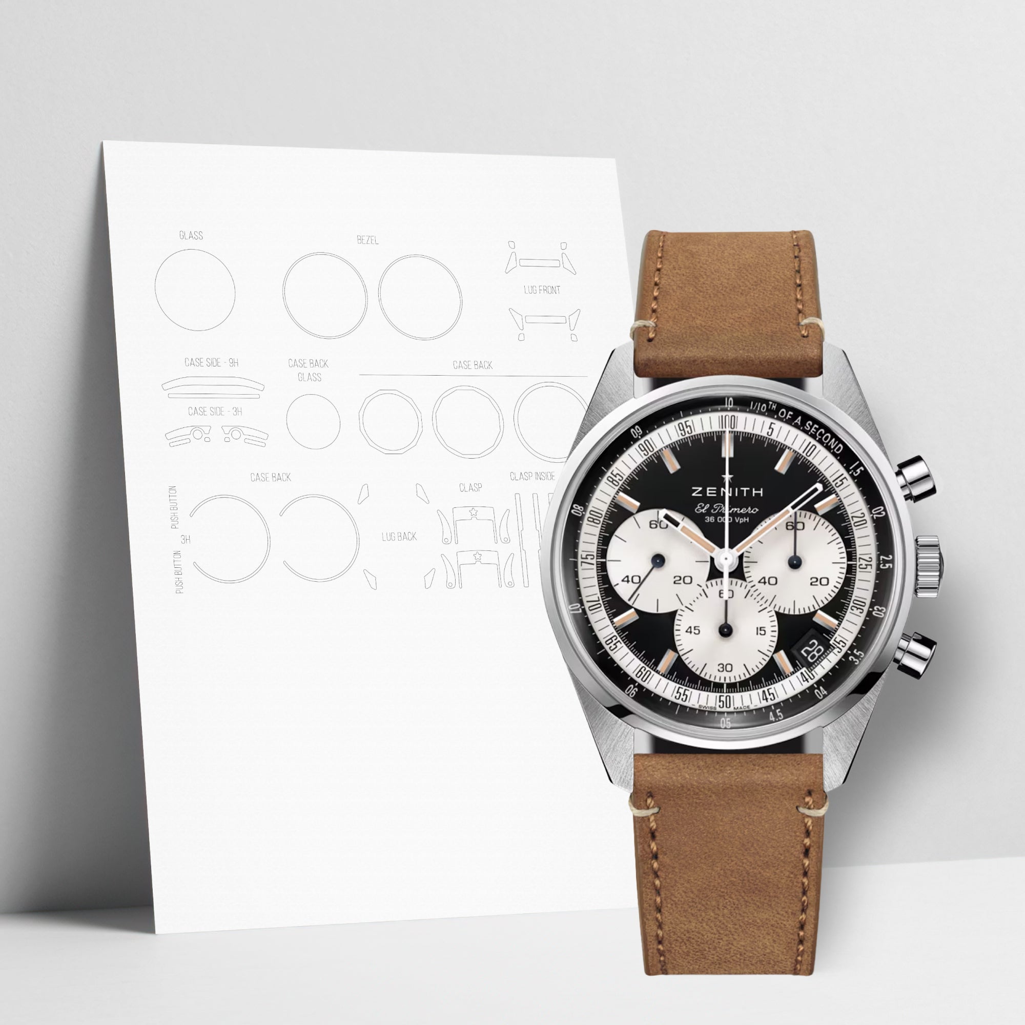 WATCHSHELL ZENITH CHRONOMASTER 03.3200.3600/21.C903 38MM PROTECTIVE FILM
