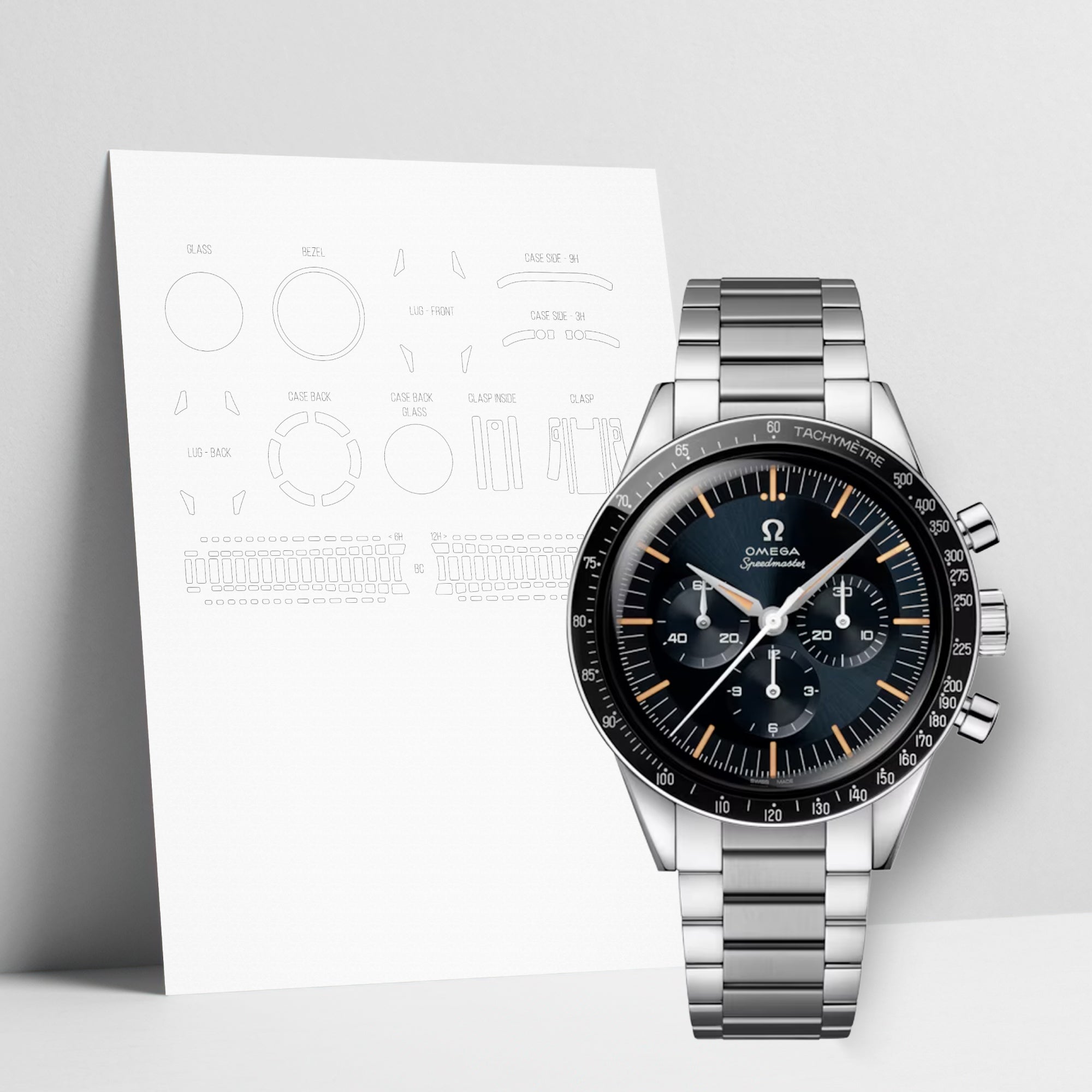 WATCHSHELL OMEGA MOONWATCH 310.32.40.50.06.001 39.7MM PROTECTIVE FILM