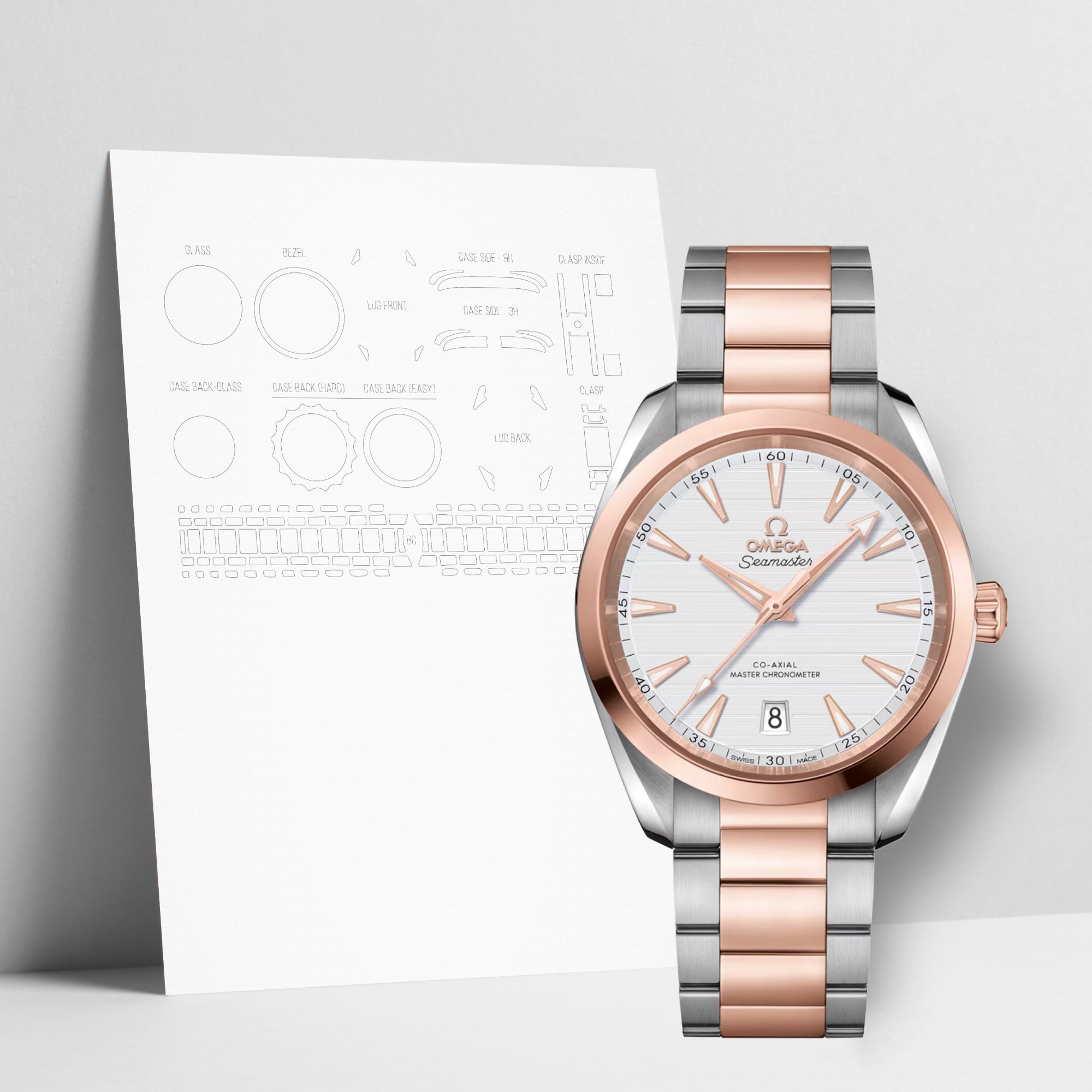 WATCHSHELL OMEGA AQUA TERRA 220.10.38.20.03.001 38MM PROTECTIVE FILM