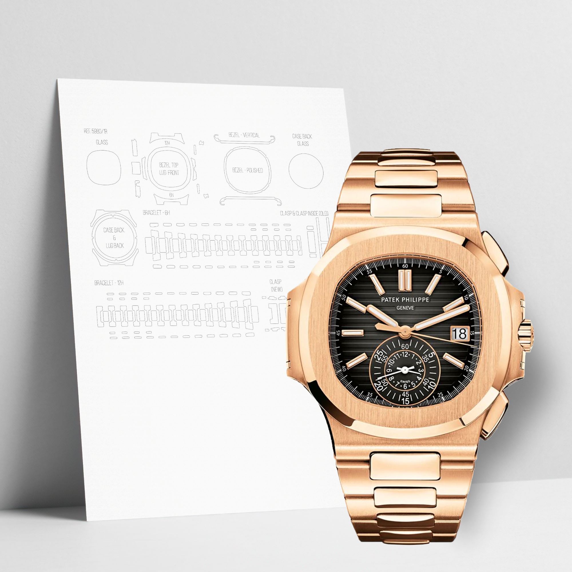 WATCHSHELL PATEK PHILIPPE NAUTILUS 5980/1R 40.5MM PROTECTIVE FILM