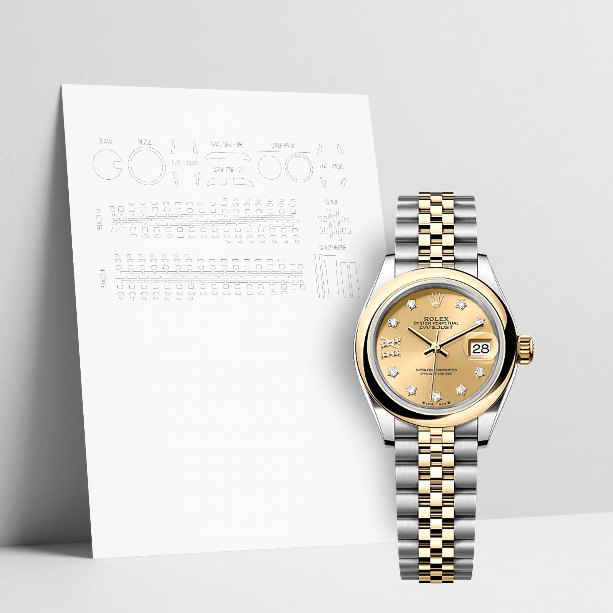 WATCHSHELL ROLEX DATEJUST 279163 28MM JUBILEE PROTECTIVE FILM