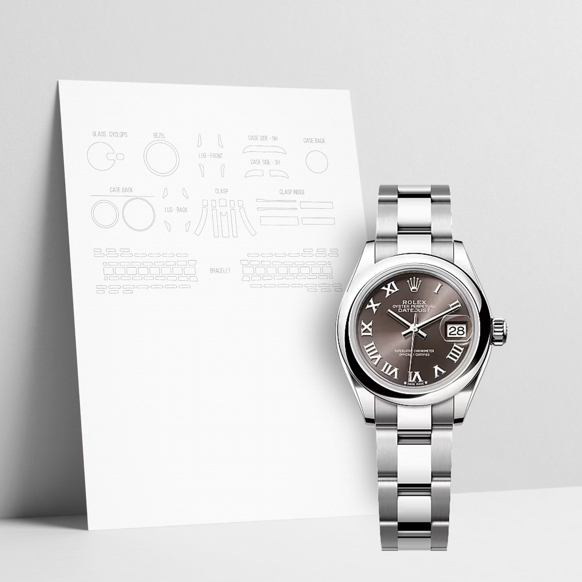 WATCHSHELL ROLEX DATEJUST 279160 28MM OYSTER PROTECTIVE FILM