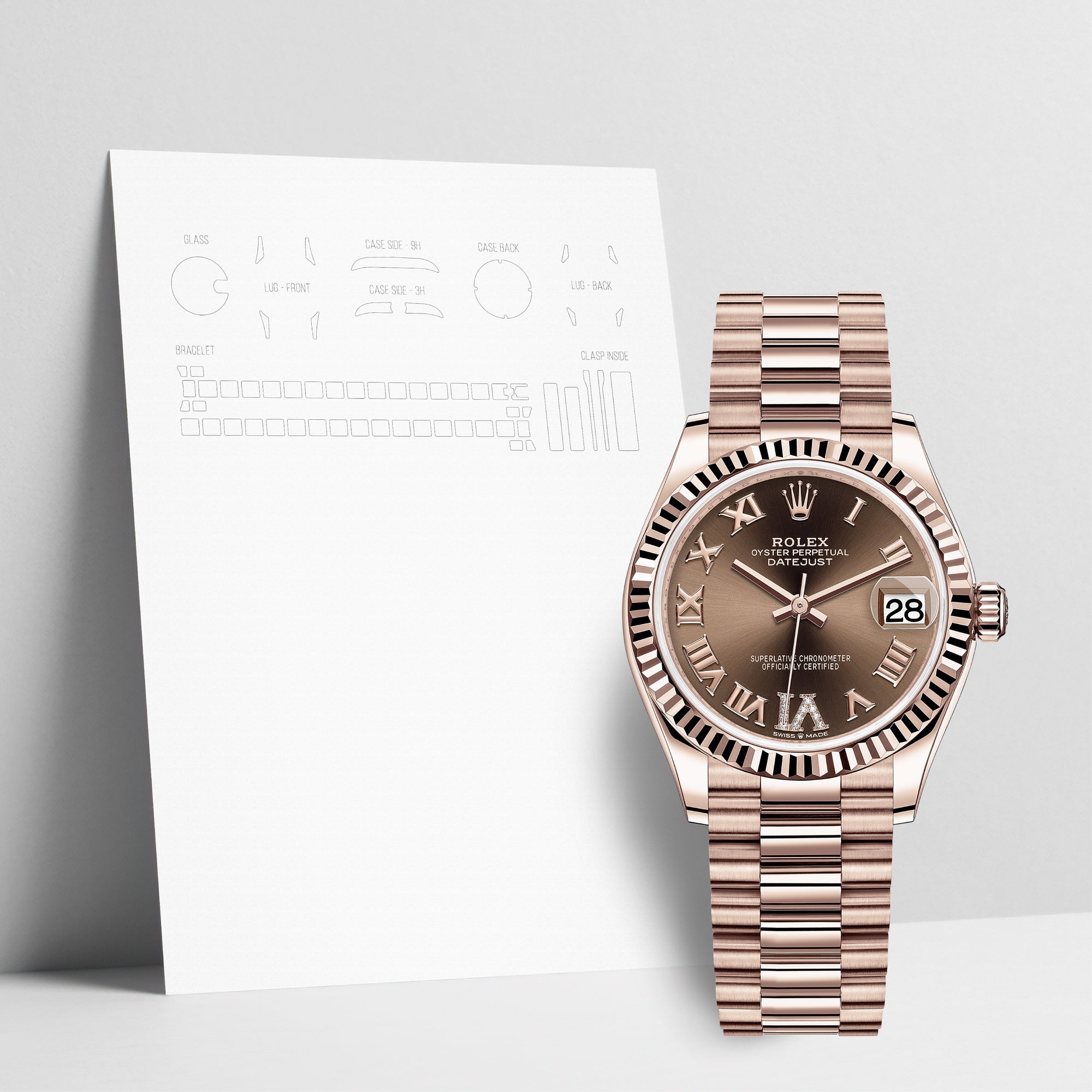 WATCHSHELL ROLEX DATEJUST 278275 31MM PRESIDENT PROTECTIVE FILM