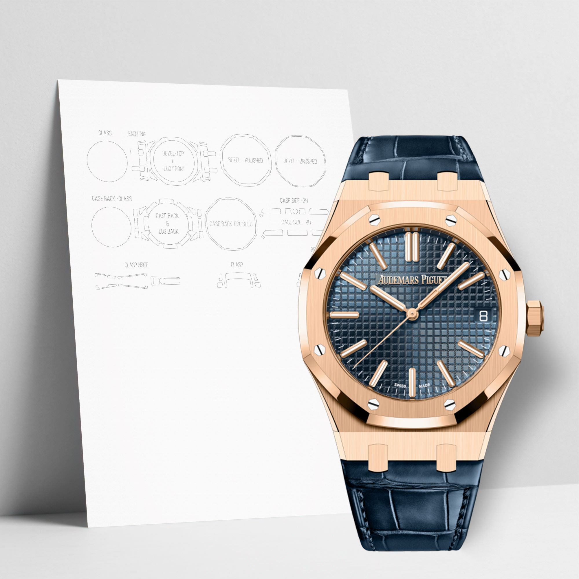 WATCHSHELL AUDEMARS PIGUET ROYAL OAK 15510OR.OO.D315CR.02 41MM PROTECTIVE FILM