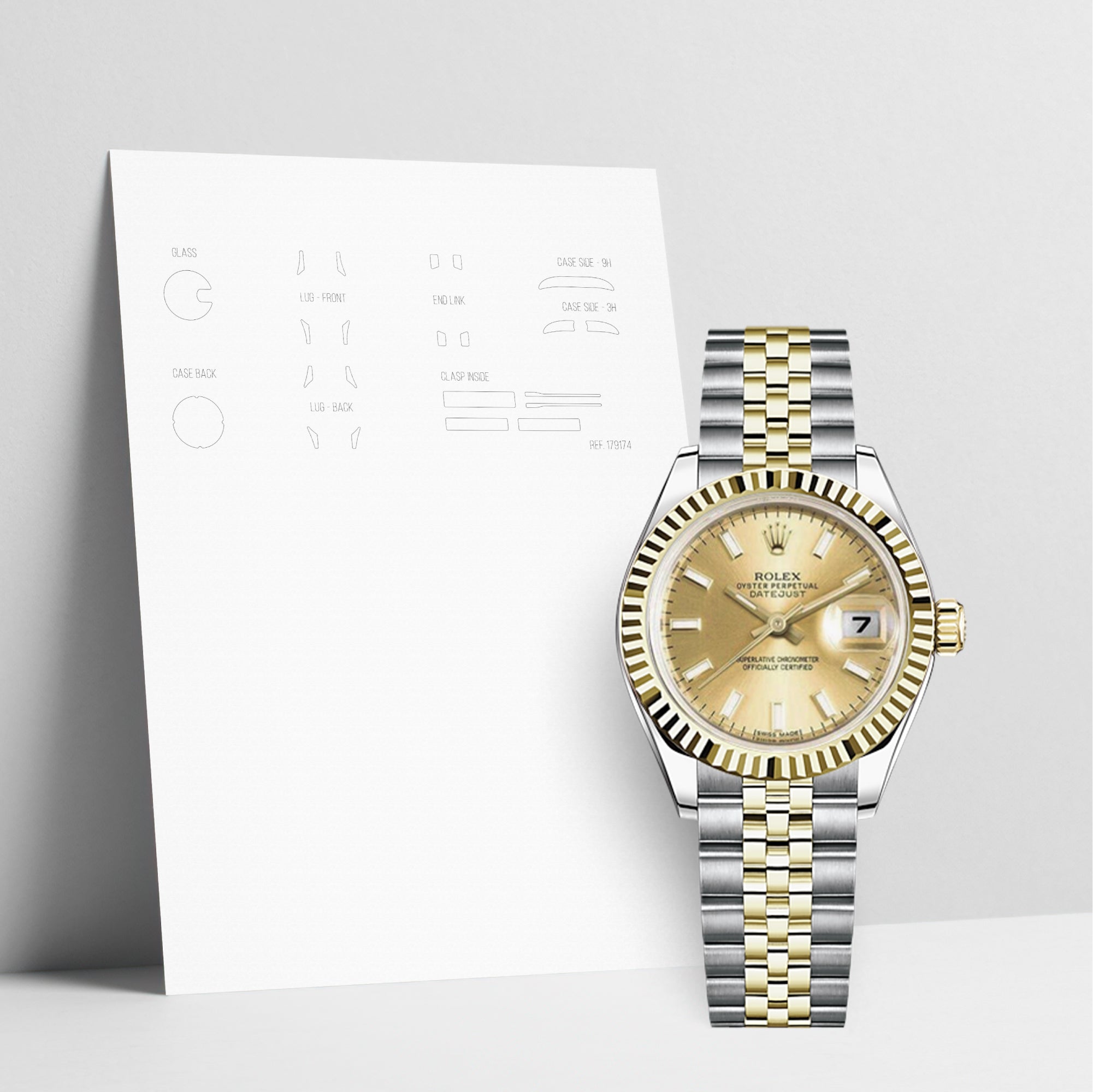 WATCHSHELL ROLEX DATEJUST 179173 26MM JUBILEE PROTECTIVE FILM