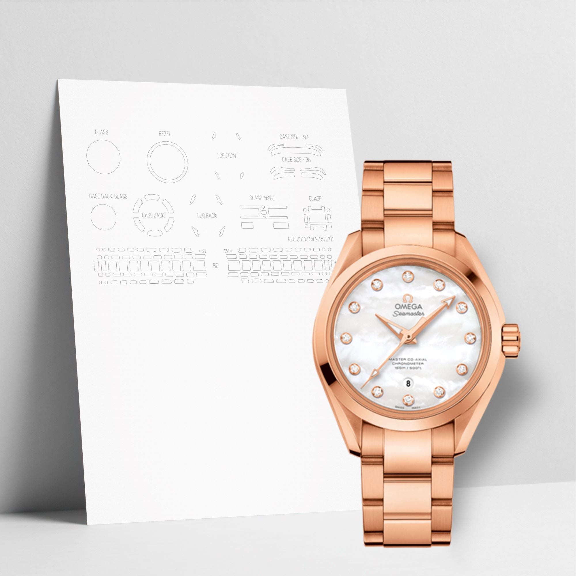 WATCHSHELL OMEGA AQUA TERRA 231.50.34.20.55.001 34MM PROTECTIVE FILM