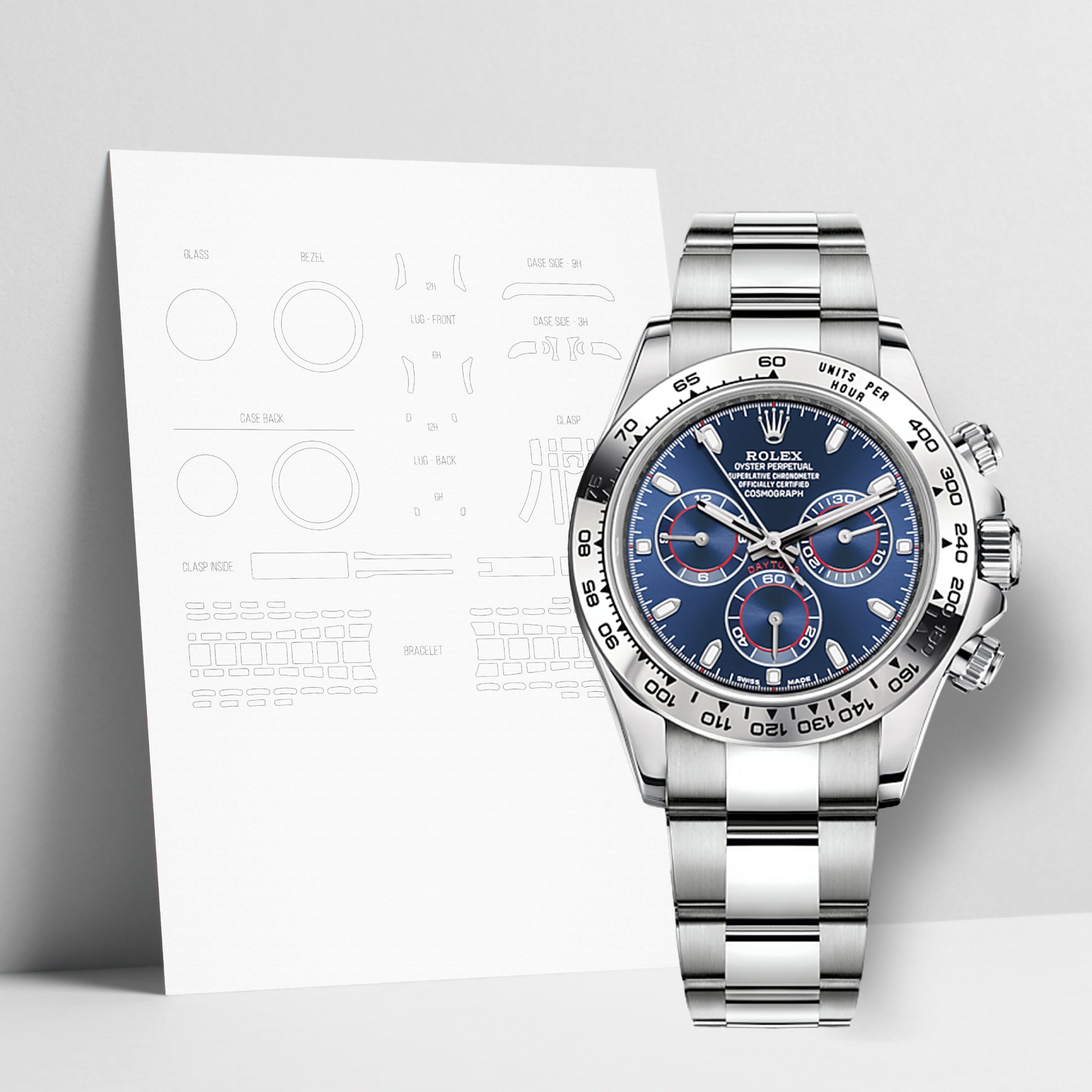 WATCHSHELL ROLEX DAYTONA 116509 40MM OYSTER PROTECTIVE FILM