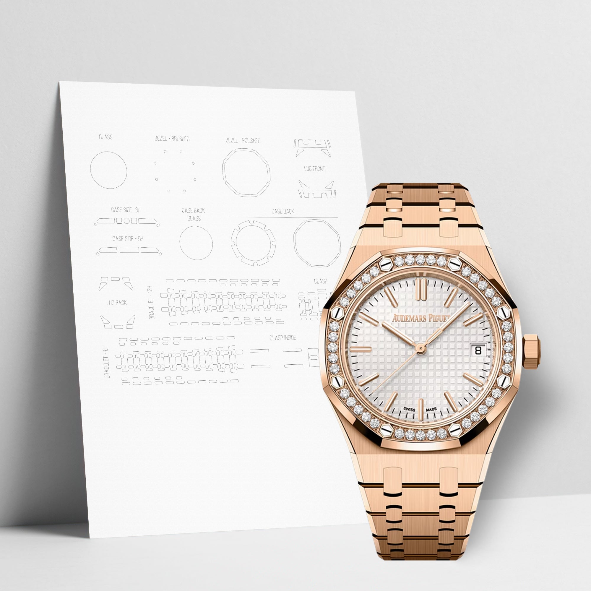 WATCHSHELL AUDEMARS PIGUET ROYAL OAK 15551OR.ZZ.1356OR.04 37MM PROTECTIVE FILM