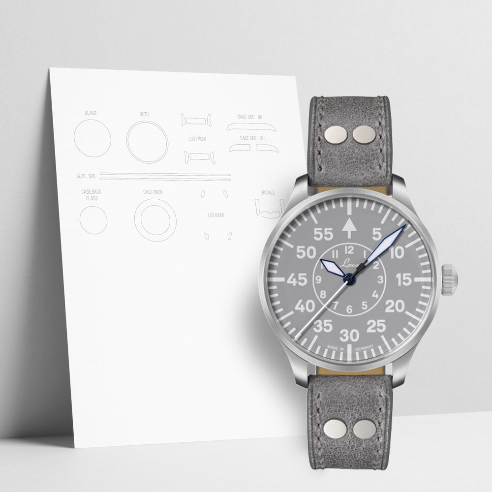 WATCHSHELL LACO PILOT WATCHES BASIC AACHEN GRAU 39MM PROTECTIVE FILM