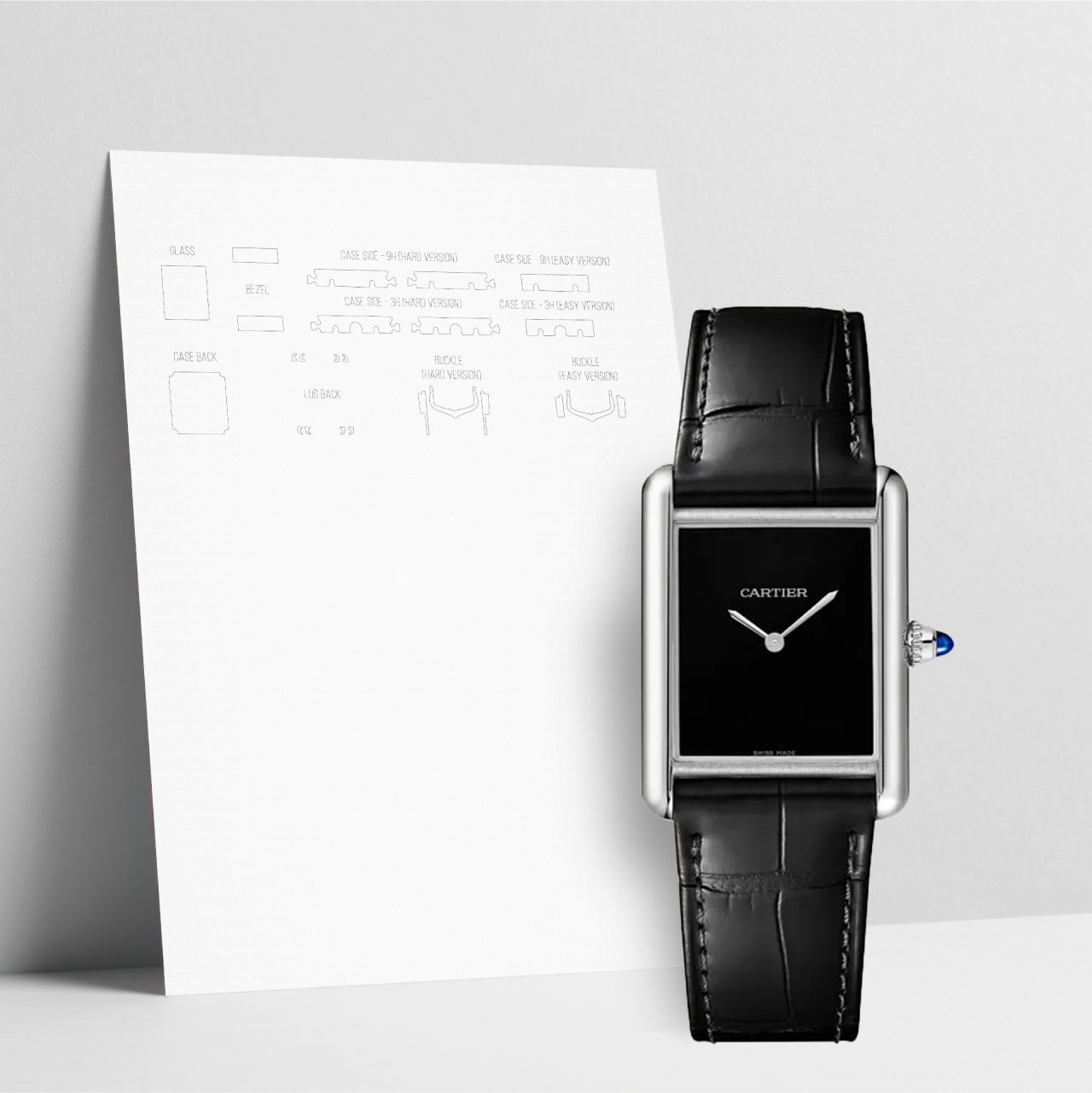 WATCHSHELL CARTIER TANK WSTA0108 LARGE PROTECTIVE FILM