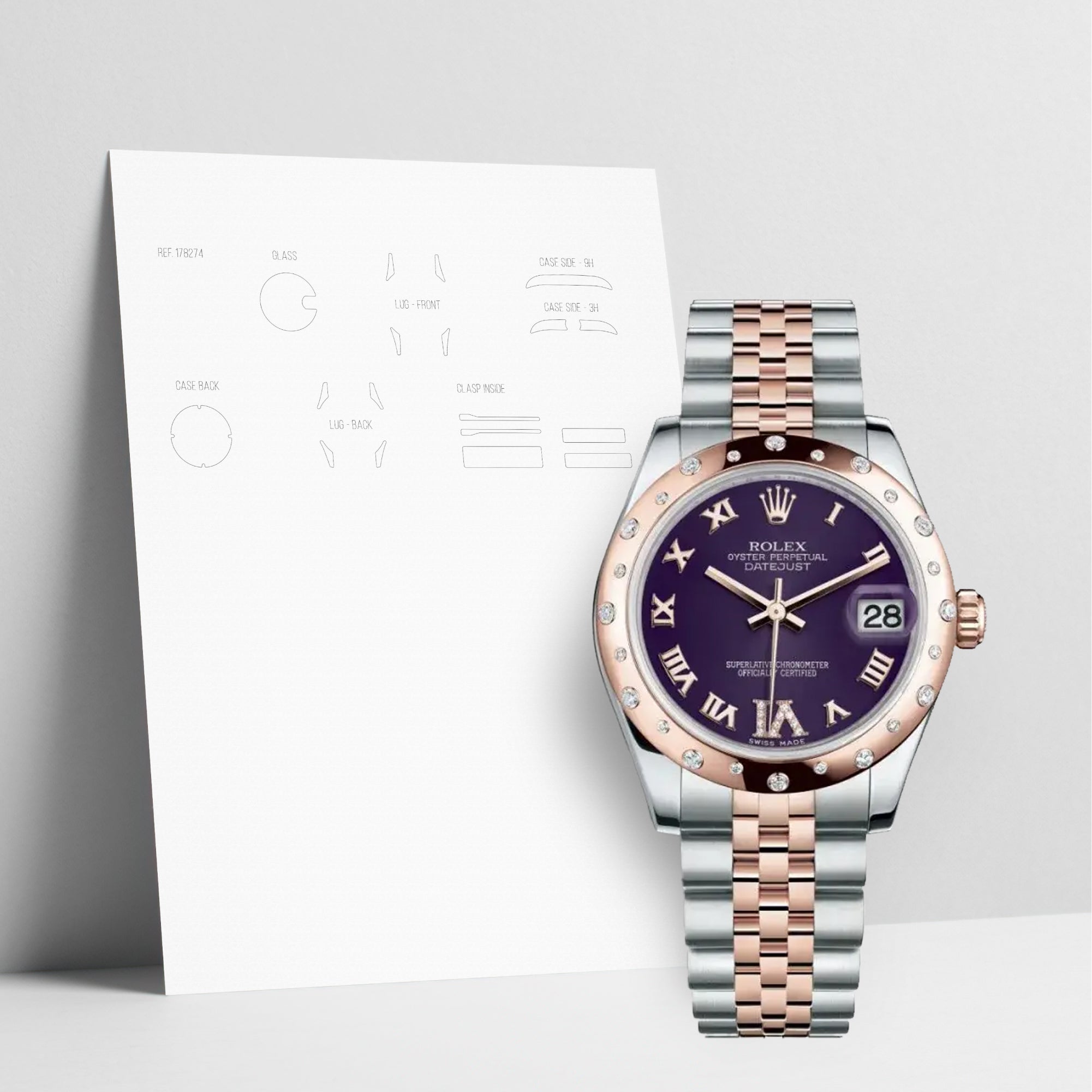 WATCHSHELL ROLEX DATEJUST 178341 31MM JUBILEE PROTECTIVE FILM