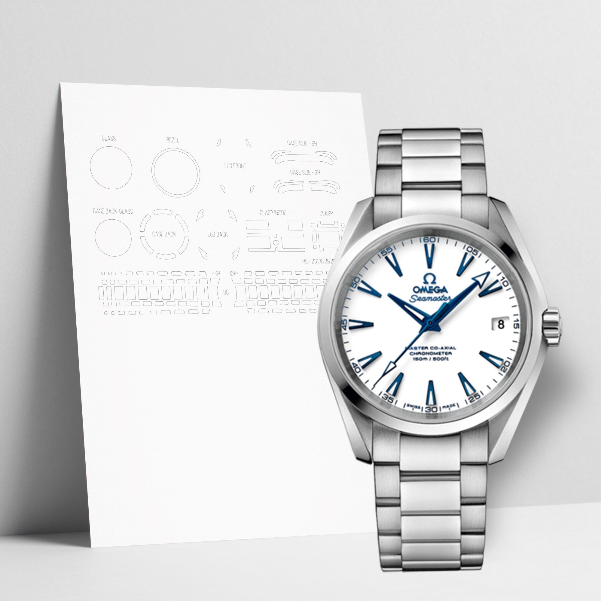 WATCHSHELL OMEGA AQUA TERRA 231.90.39.21.04.001 38.5MM PROTECTIVE FILM