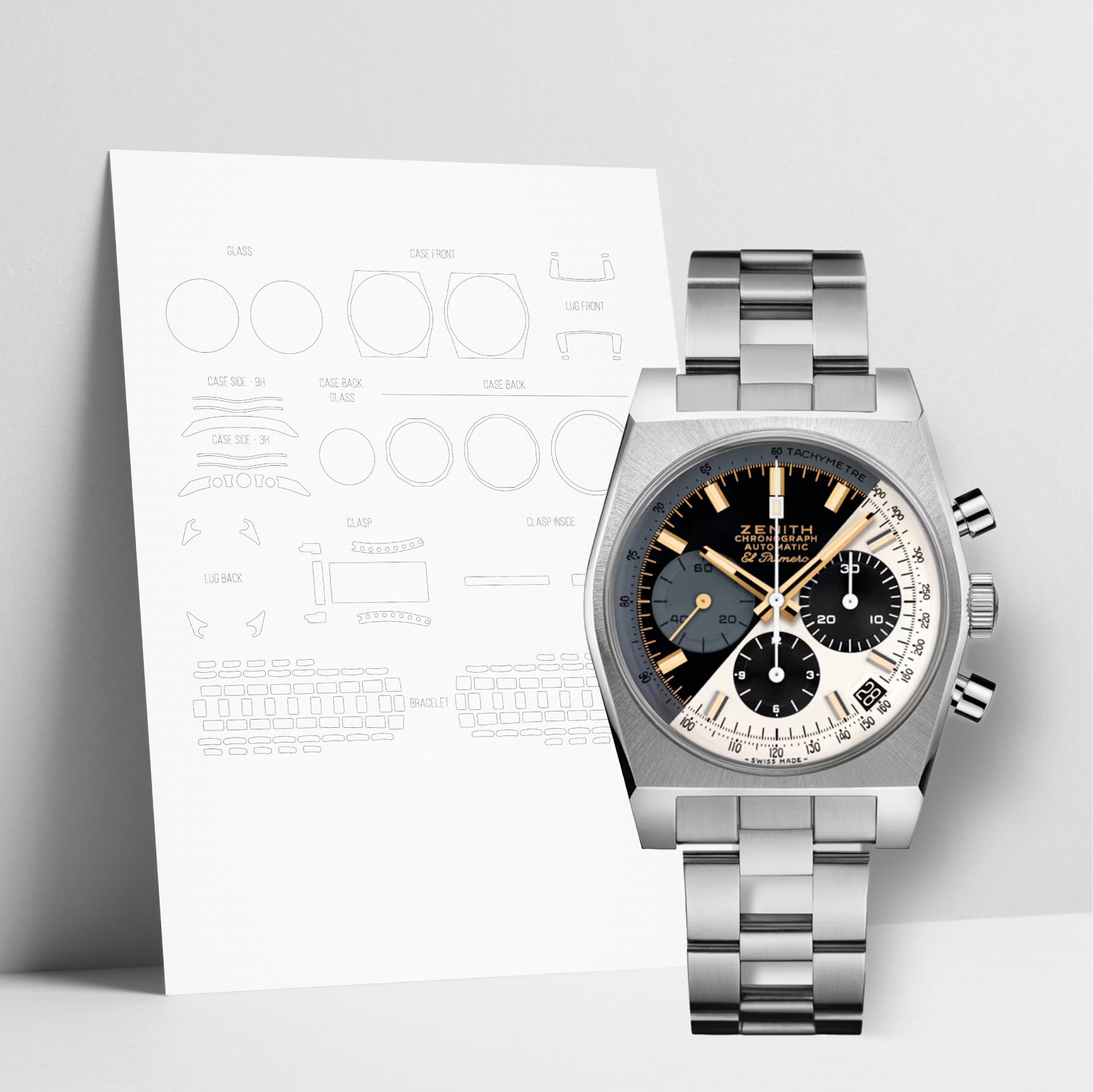 WATCHSHELL ZENITH CHRONOMASTER 95.L384.400/50.M384 37MM PROTECTIVE FILM