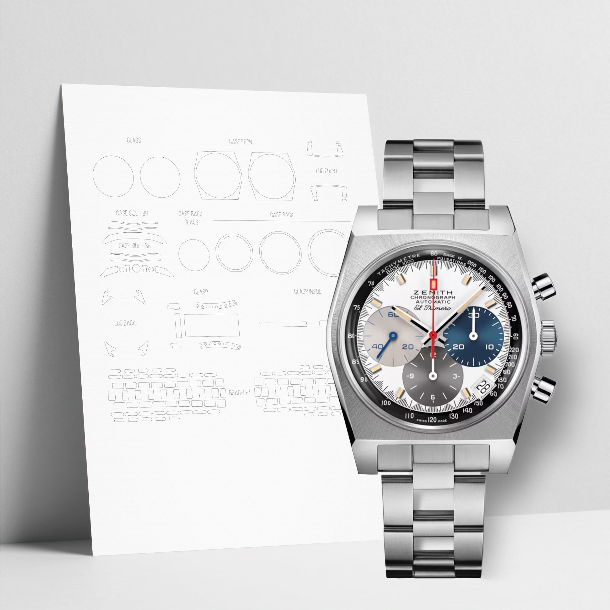 WATCHSHELL ZENITH CHRONOMASTER 03.A384.400/3817.M3817 37MM PROTECTIVE FILM