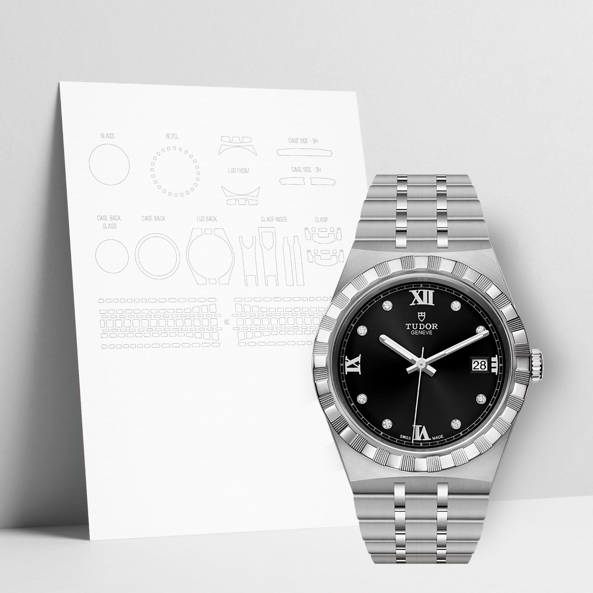 WATCHSHELL TUDOR ROYAL M28500 38MM PROTECTIVE FILM