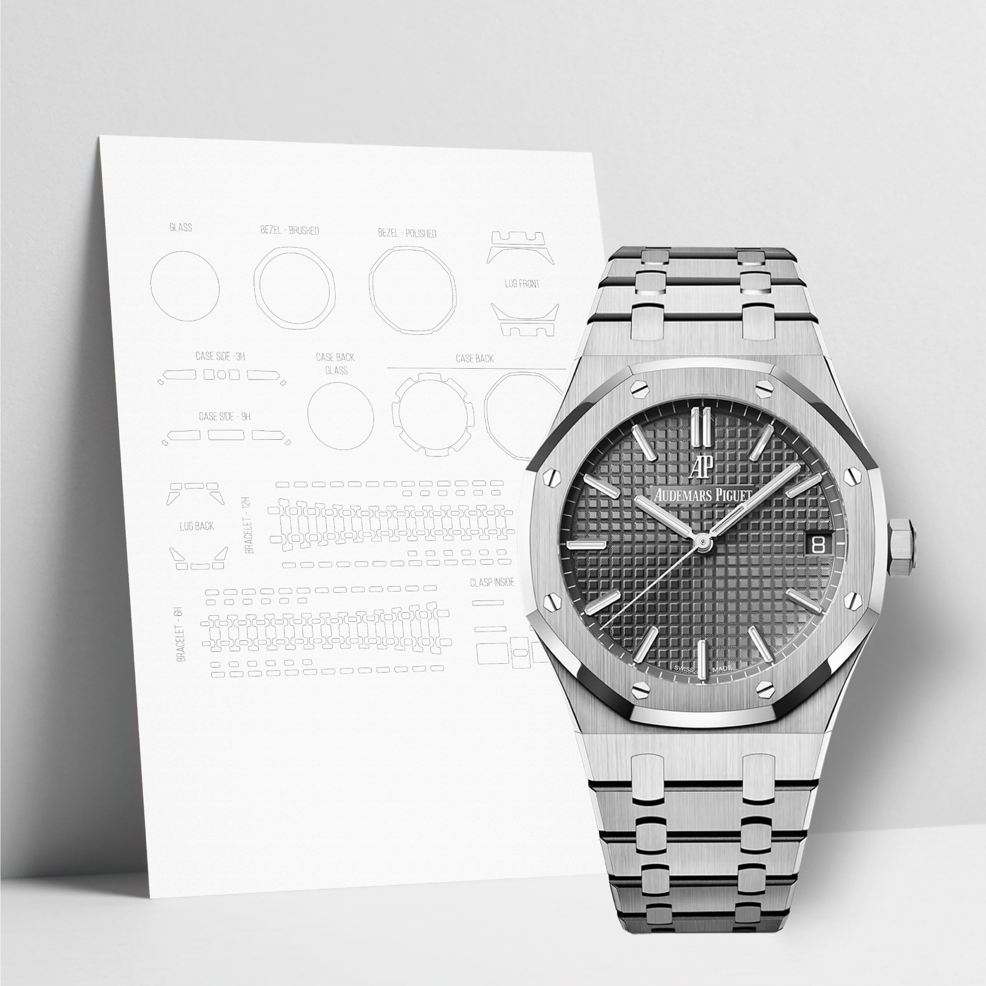 WATCHSHELL AUDEMARS PIGUET ROYAL OAK 15500ST.OO.1220ST.02 41MM PROTECTIVE FILM