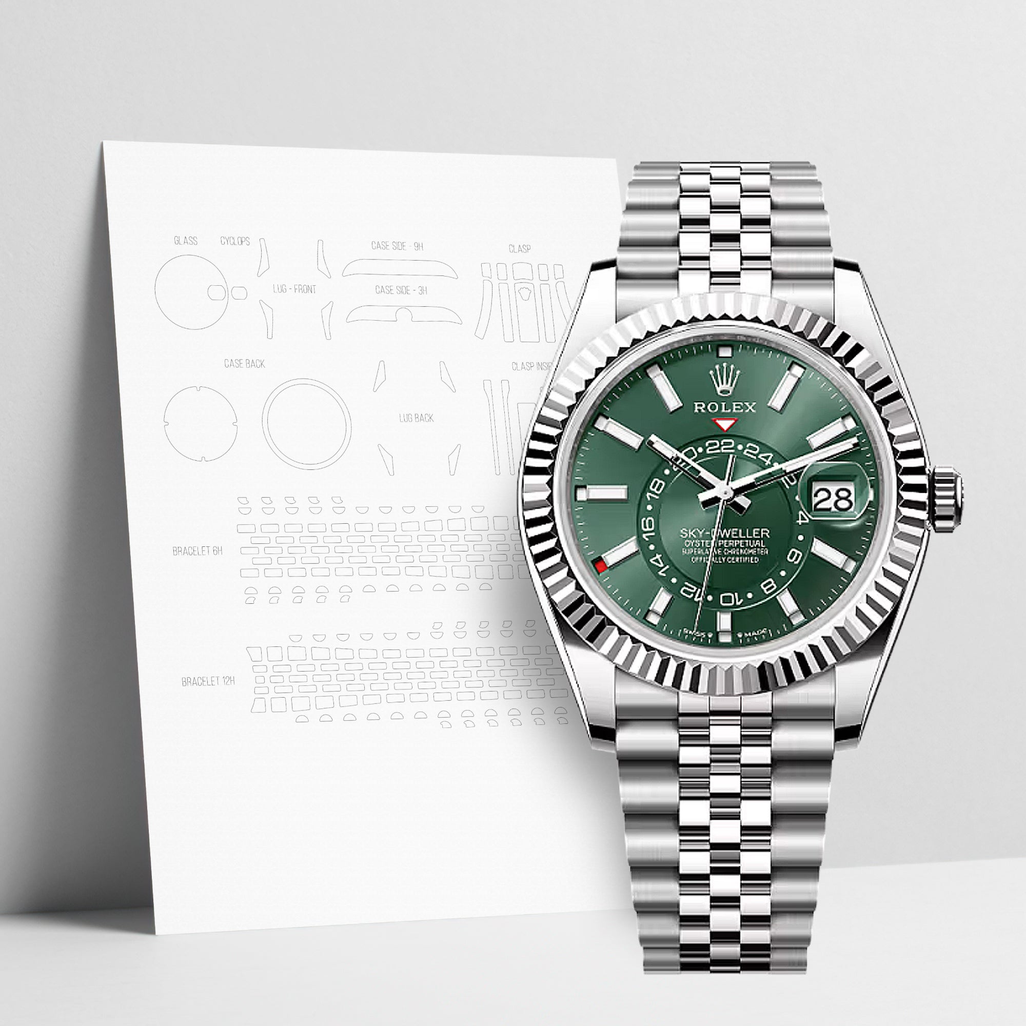 WATCHSHELL ROLEX SKY-DWELLER 336934 42MM JUBILEE PROTECTIVE FILM