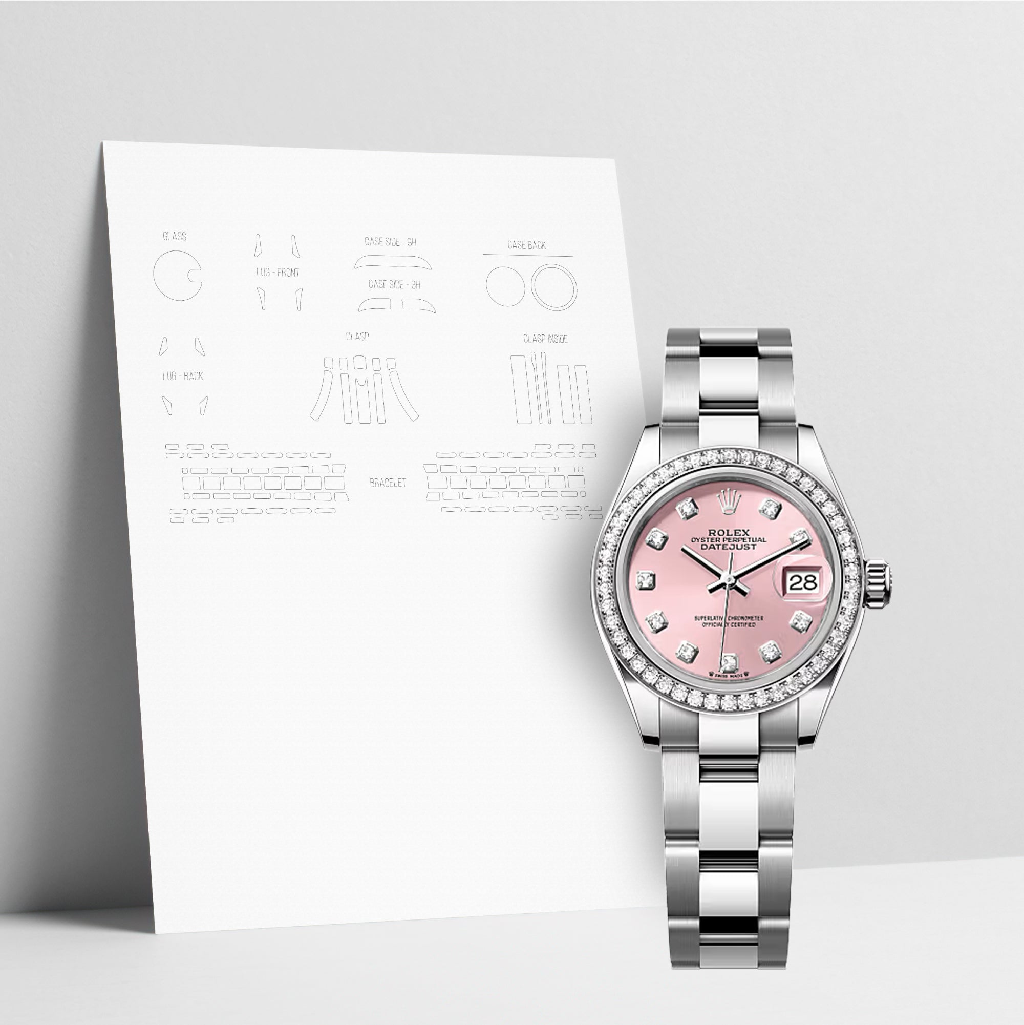 WATCHSHELL ROLEX DATEJUST 279384RBR 28MM OYSTER PROTECTIVE FILM