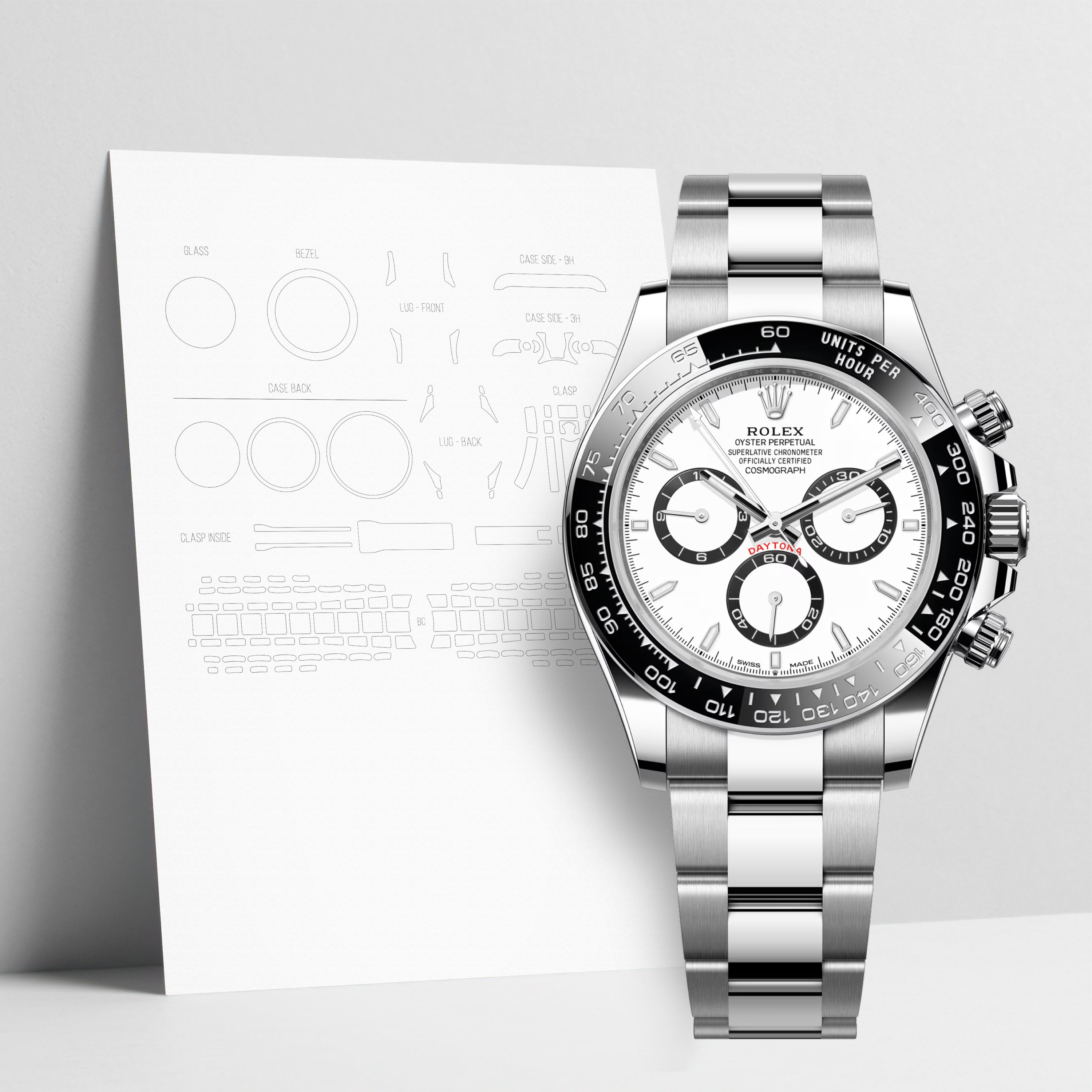 WATCHSHELL ROLEX DAYTONA 126500LN 40MM OYSTER PROTECTIVE FILM