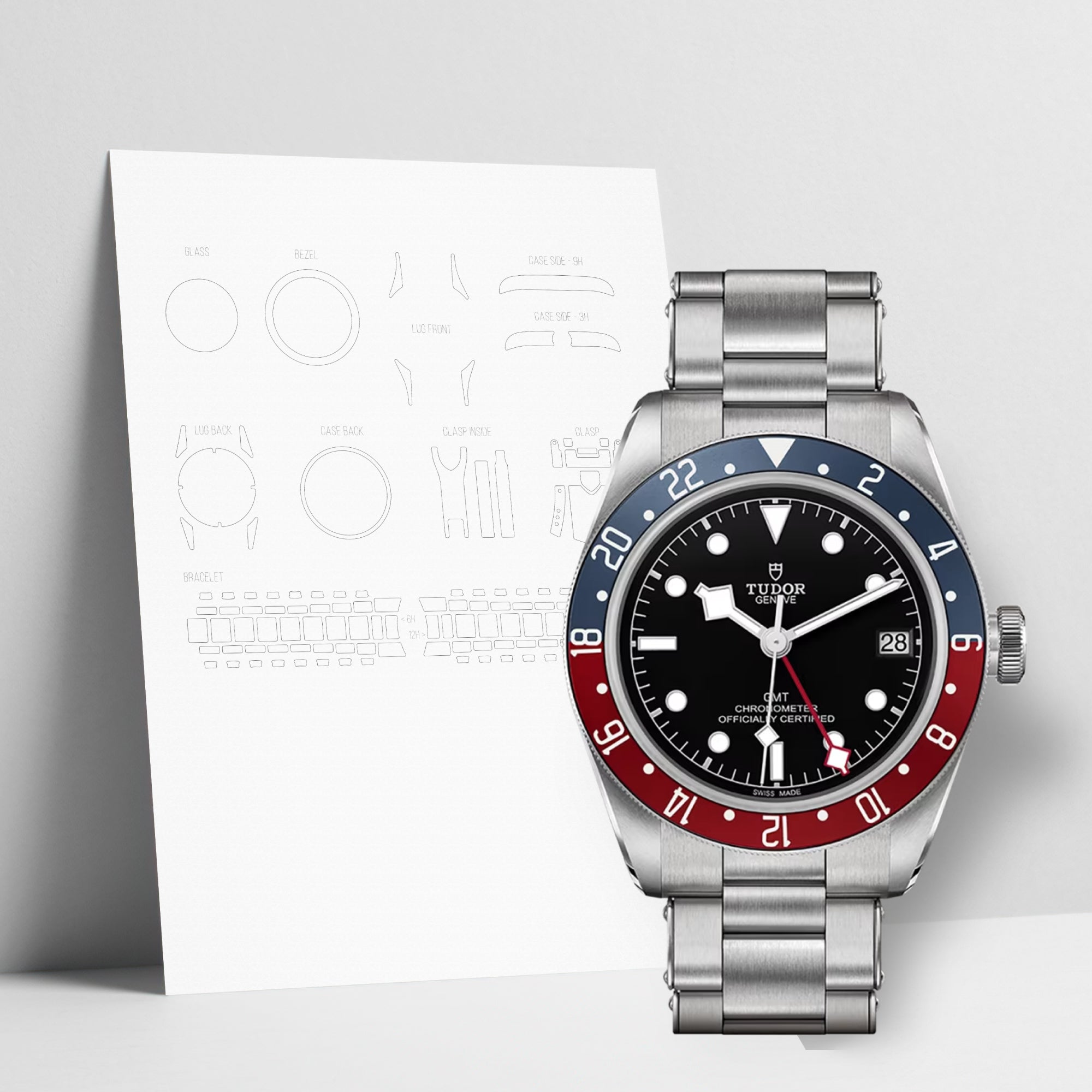 WATCHSHELL TUDOR BLACK BAY M79830RB 41MM PROTECTIVE FILM