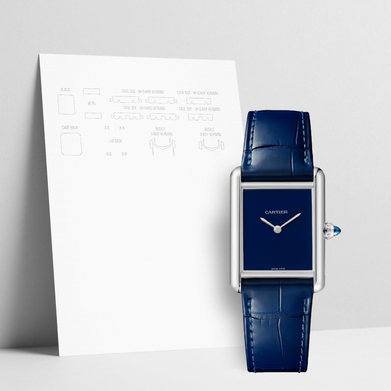 WATCHSHELL CARTIER TANK WSTA0055 LARGE PROTECTIVE FILM